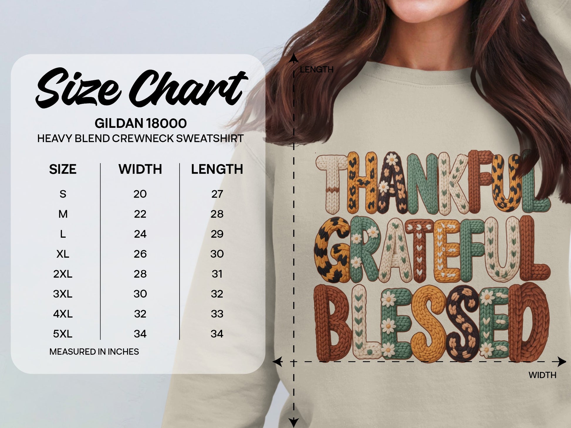 Thankful Grateful Blessed Graphic Sweatshirt
