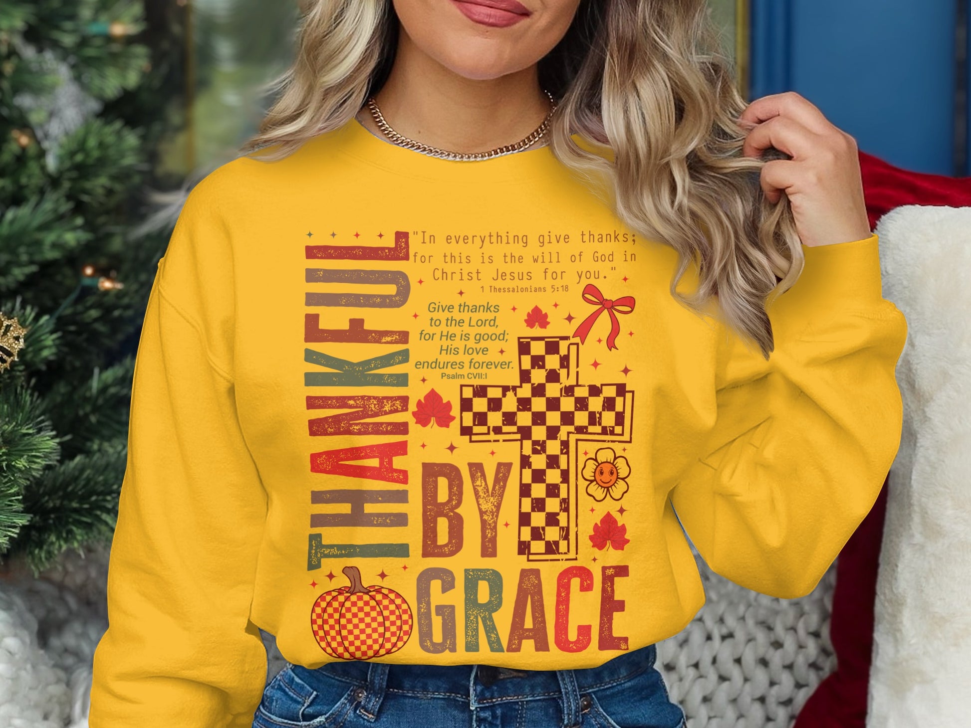 Thankful Grateful Blessed Christian Sweatshirt