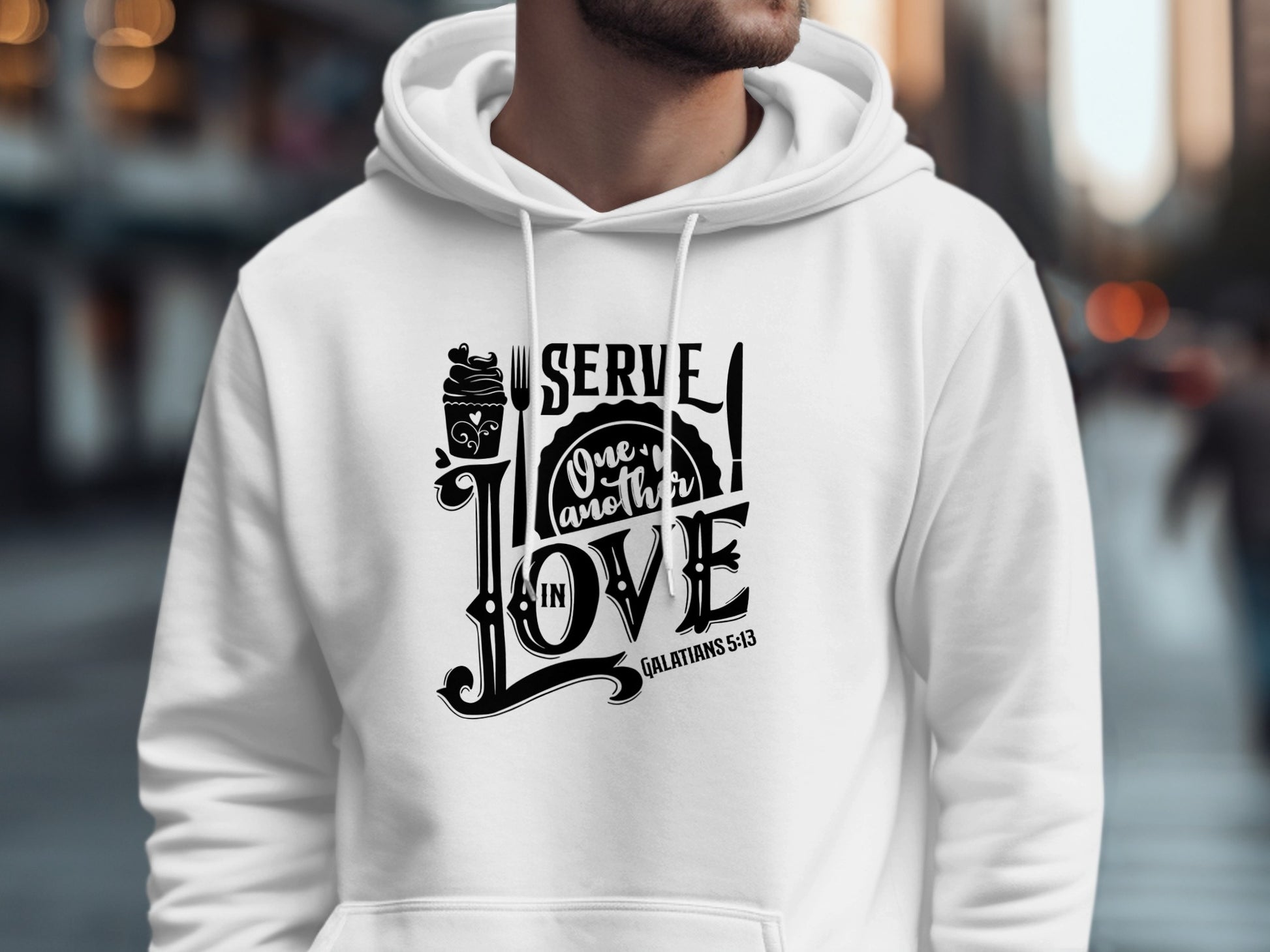 Serve One Another in Love Galatians 5:13 Hoodie
