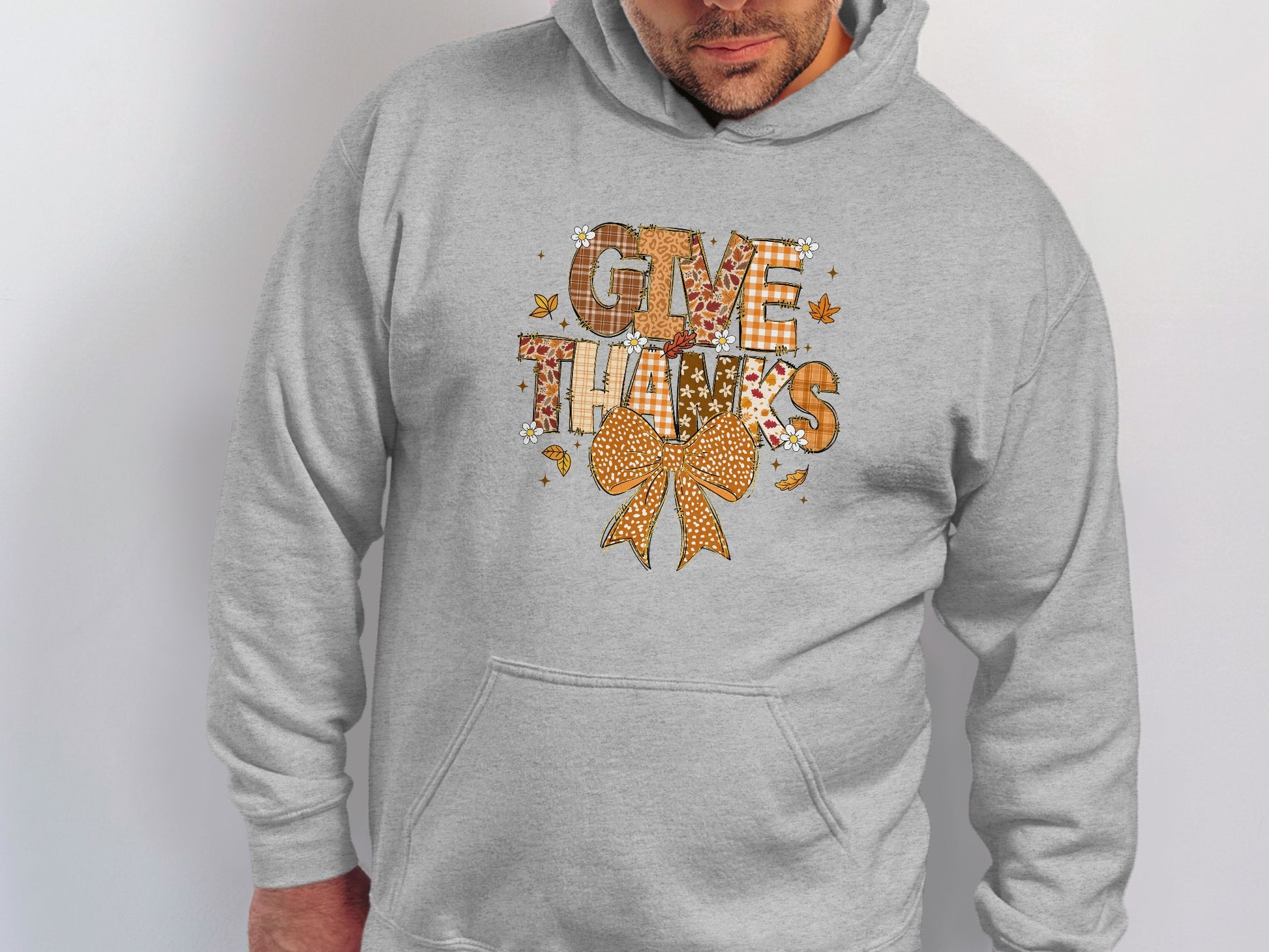 Festive Thanksgiving Give Thanks Graphic Hoodie
