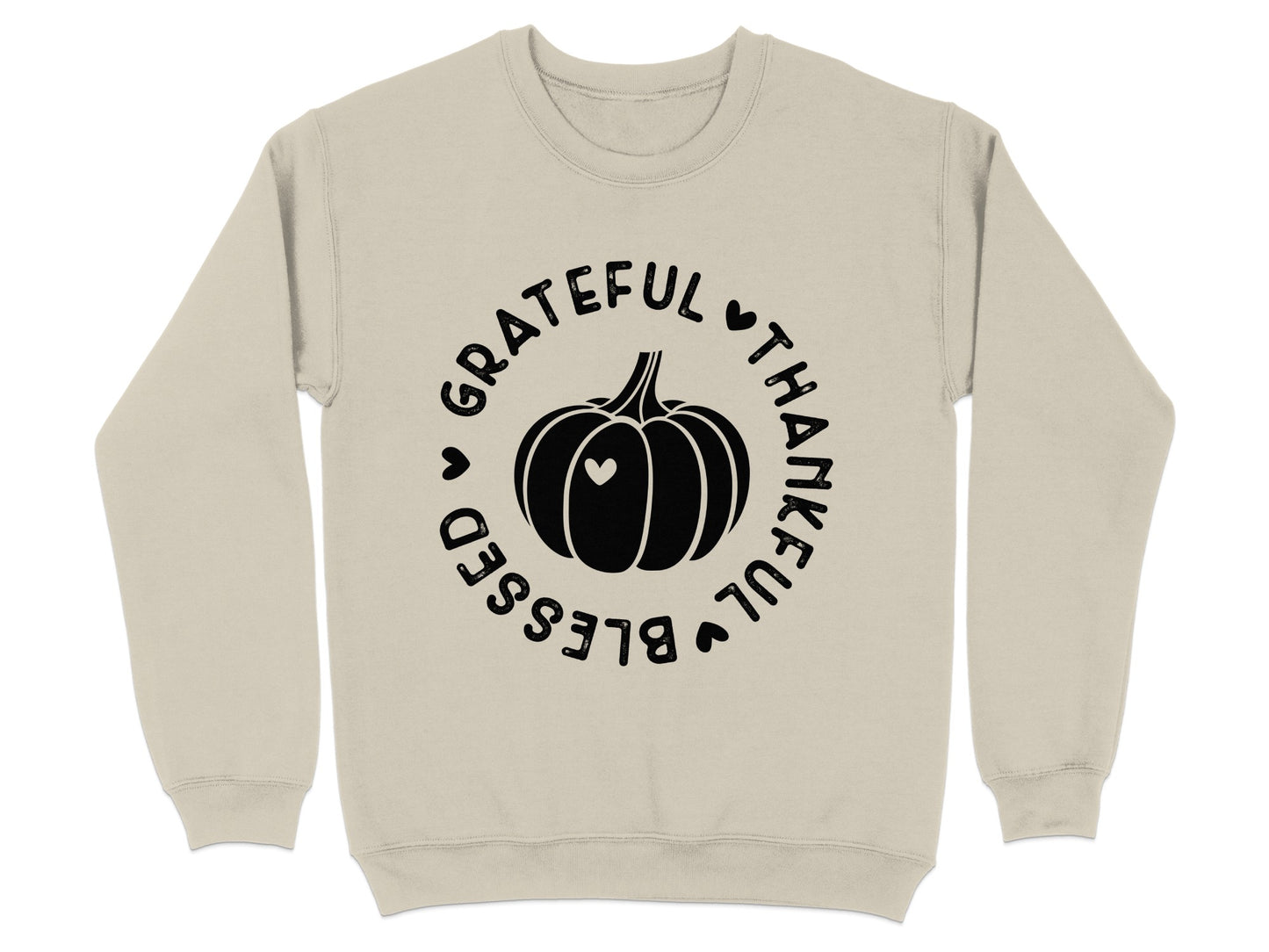 Grateful Thankful Blessed Pumpkin Graphic Sweatshirt