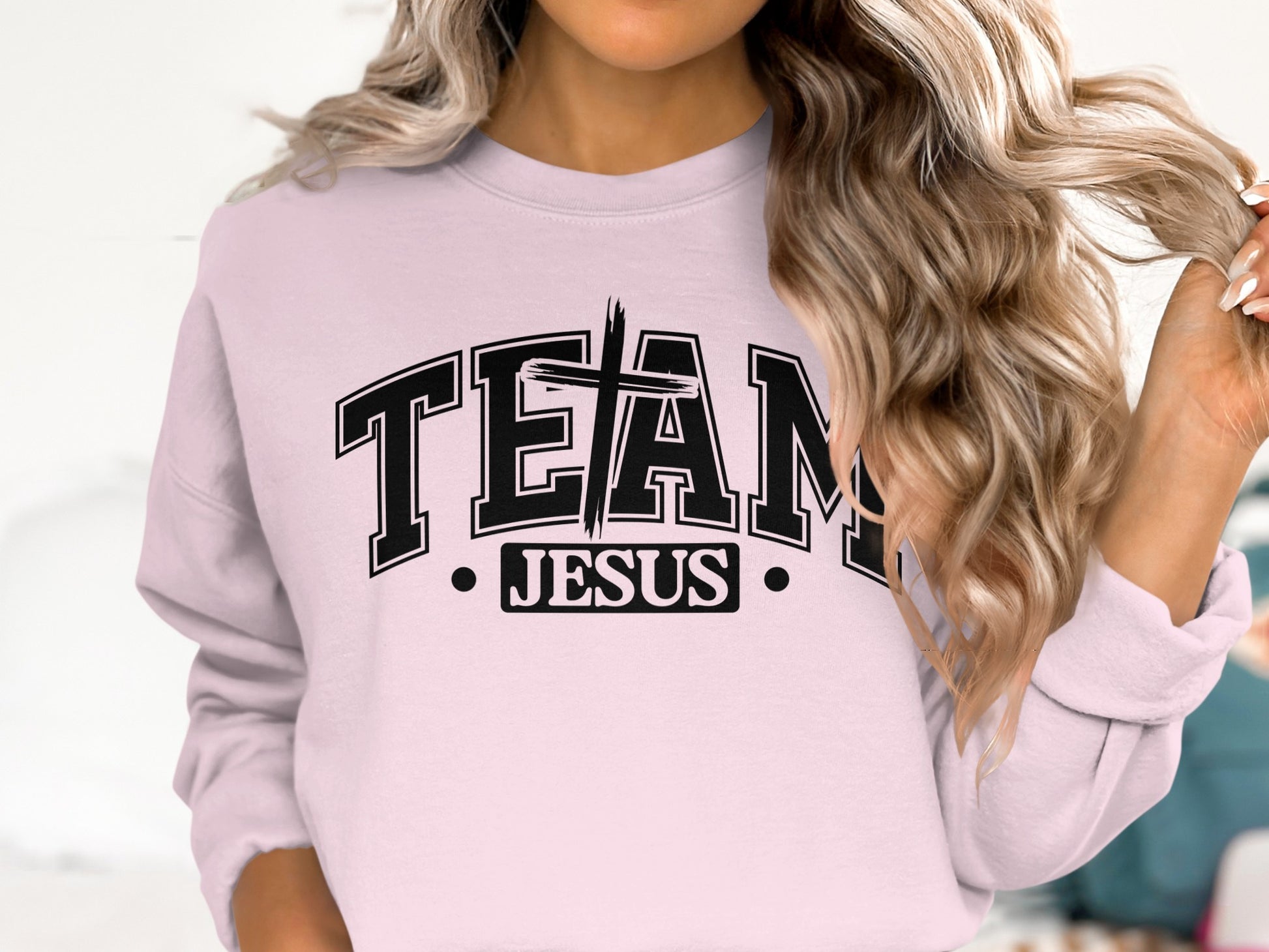 Team Jesus Graphic Print Sweatshirt