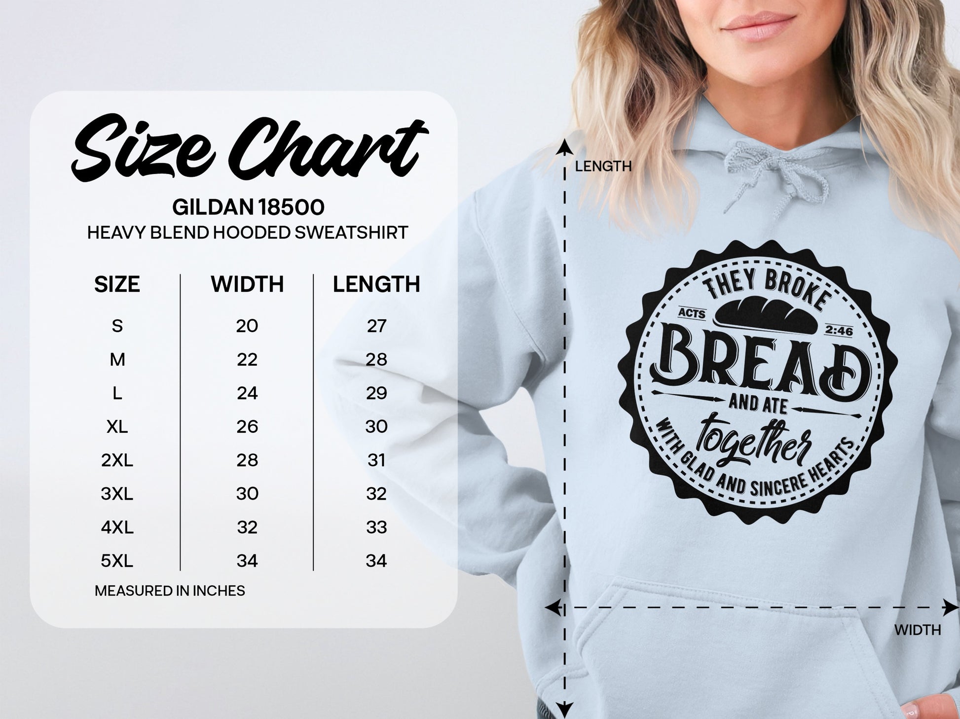 Inspirational Broken Bread Together Hooded Sweatshirt