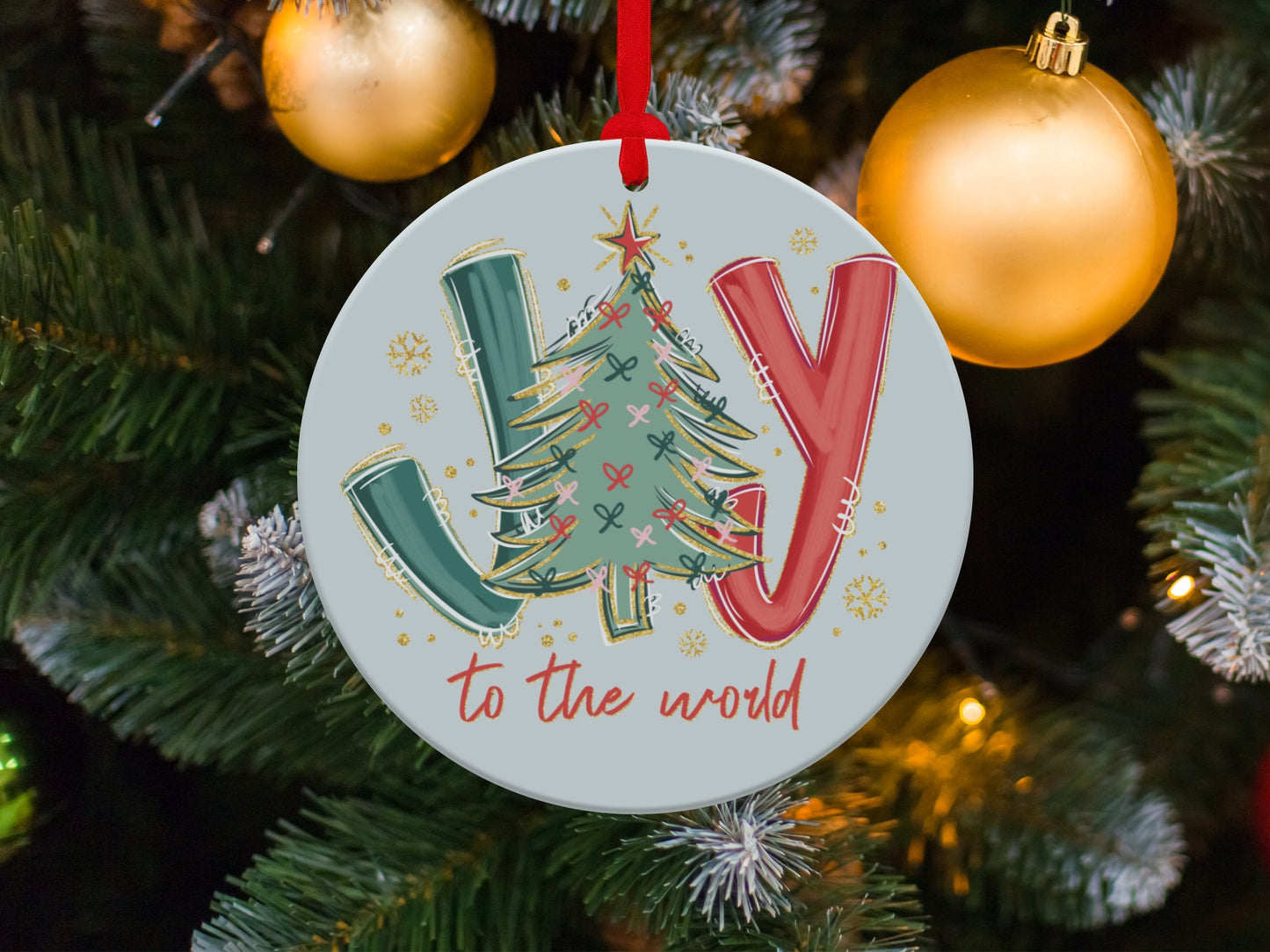 Joy to the World Christmas Tree Ornament