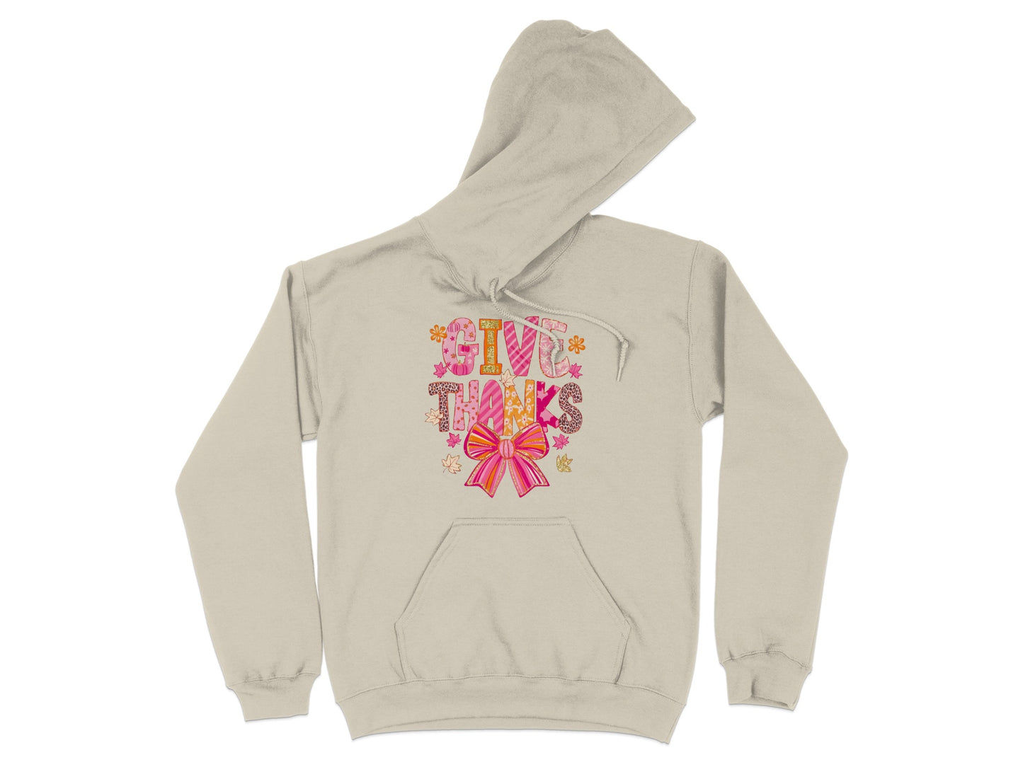 Give Thanks Hooded Sweatshirt for Autumn Fashion