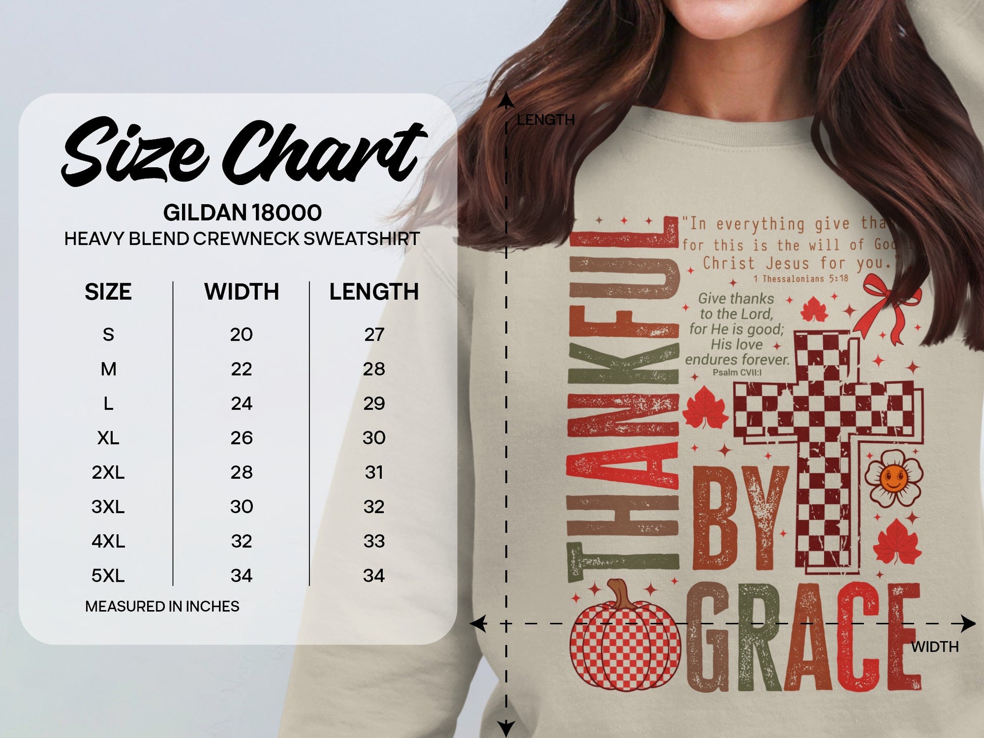 Thankful Blessed Sweatshirt with Autumn Design