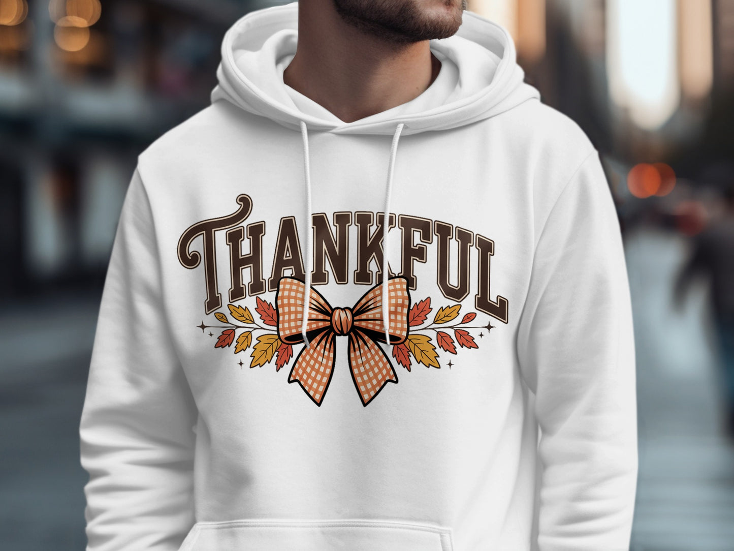 Thankful Hoodie with Festive Bow Design for Autumn