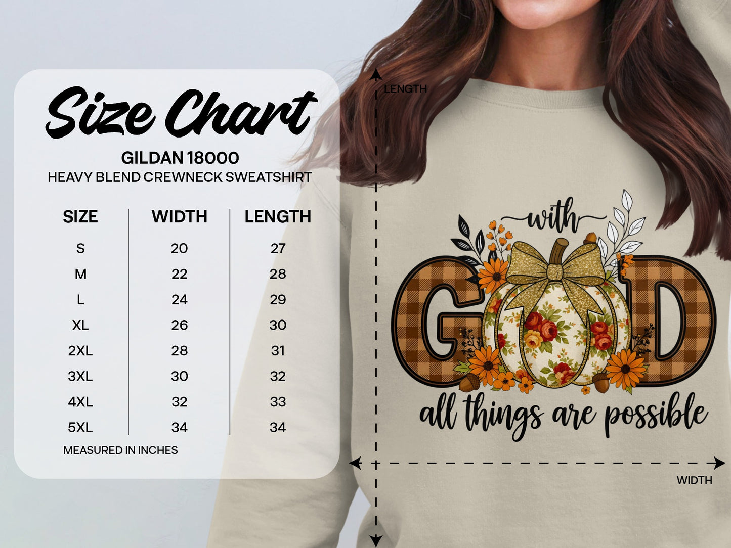 Fall Themed Inspirational GOD Crewneck Sweatshirt