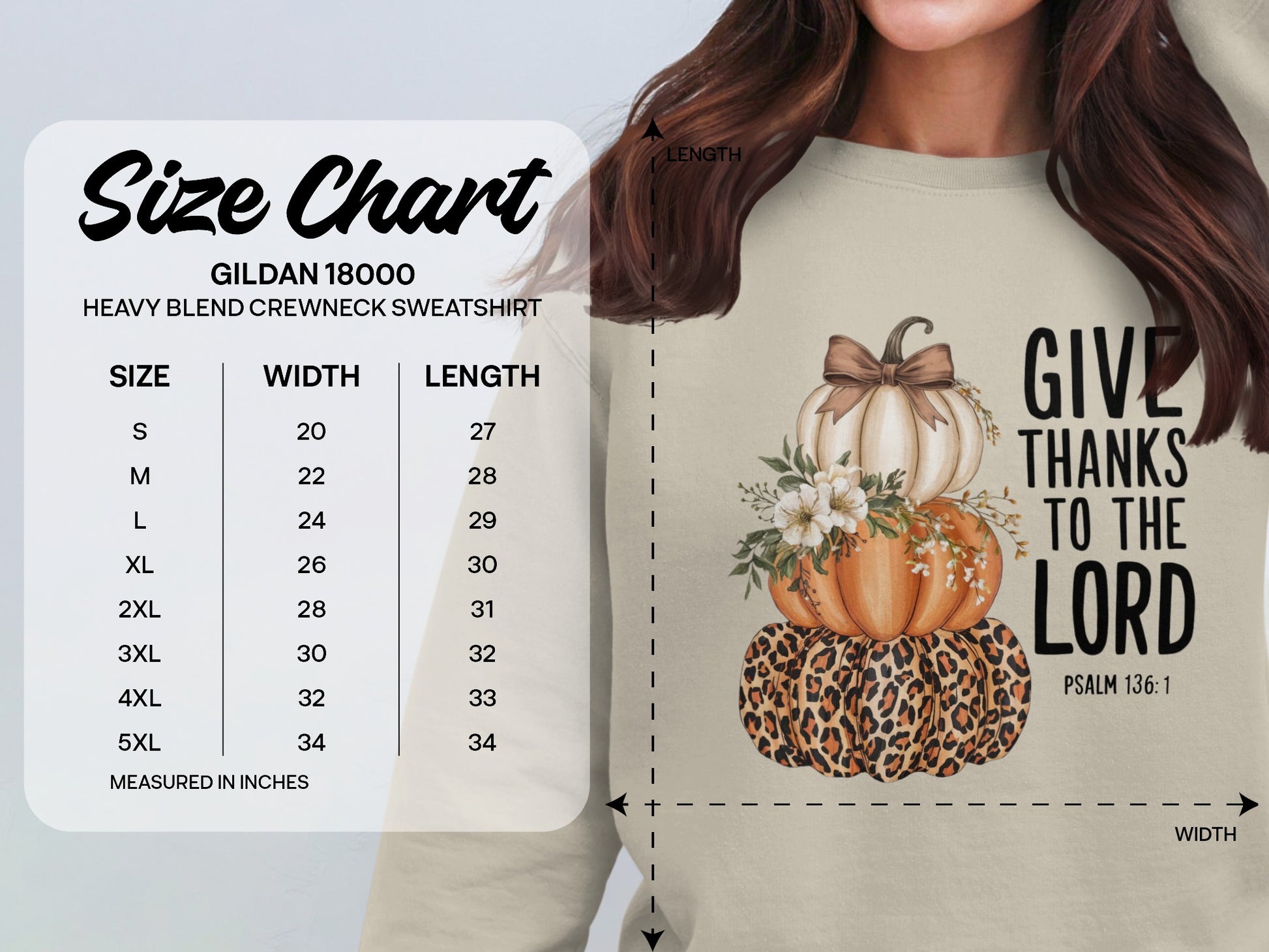 Give Thanks to the Lord Psalm 136:1 Sweatshirt