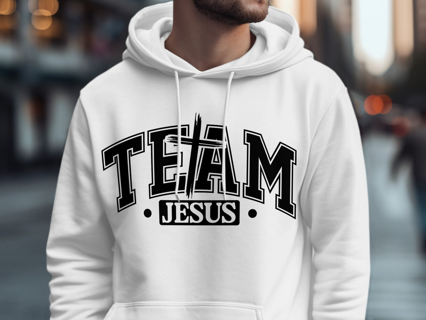 Team Jesus Bold Statement Graphic Hoodie