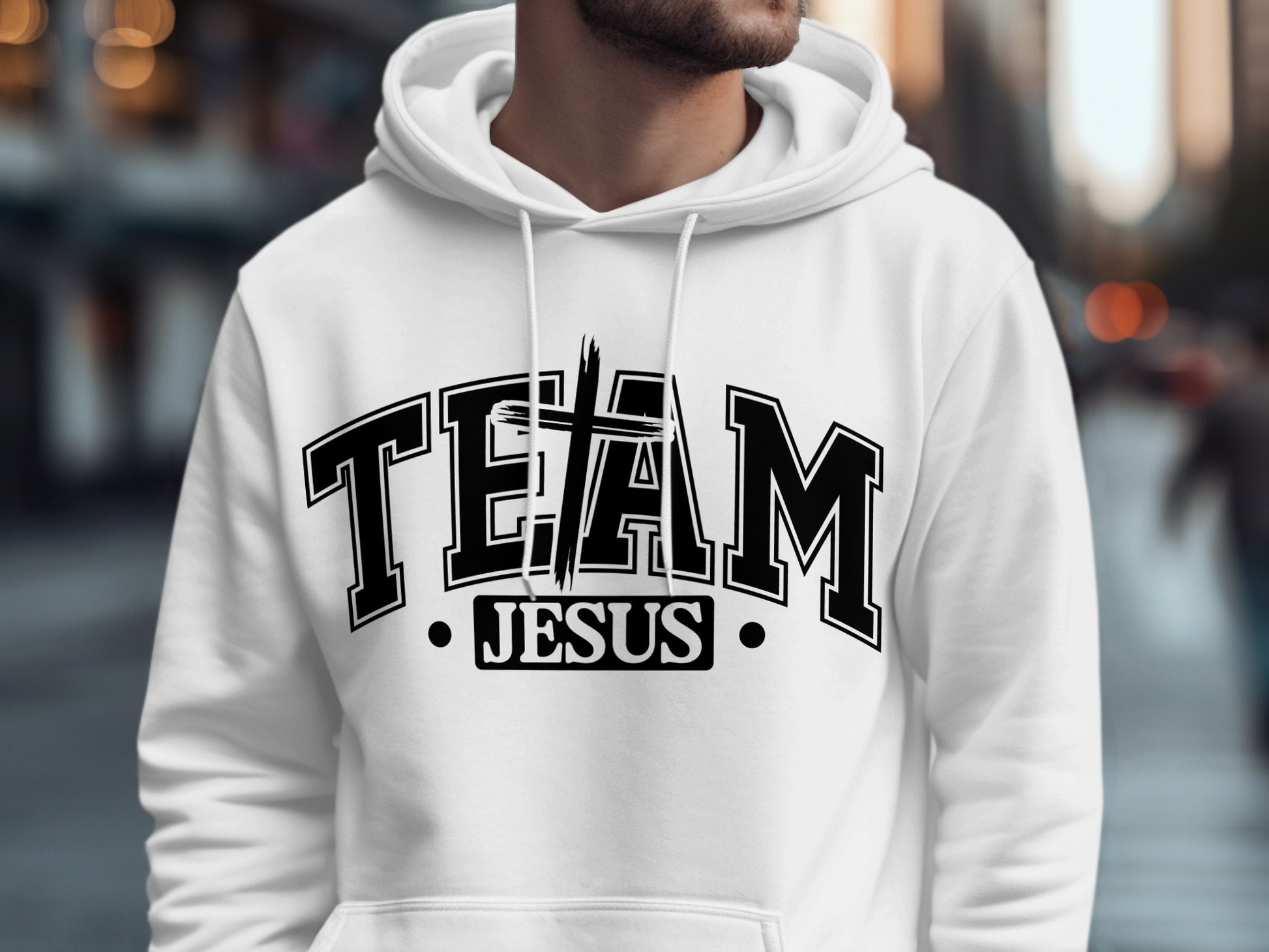 Team Jesus Bold Statement Graphic Hoodie