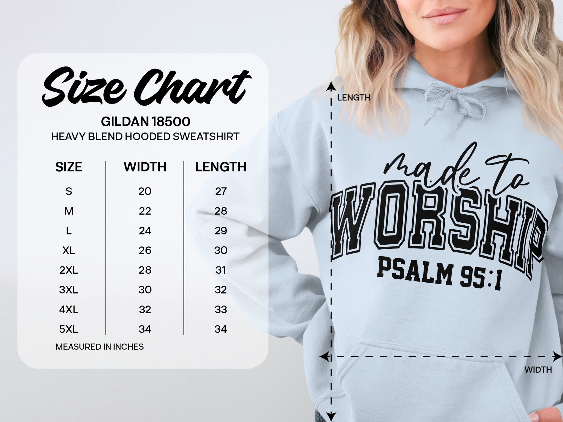 Made to Worship Psalm 95:1 Heavy Blend Hooded Sweatshirt