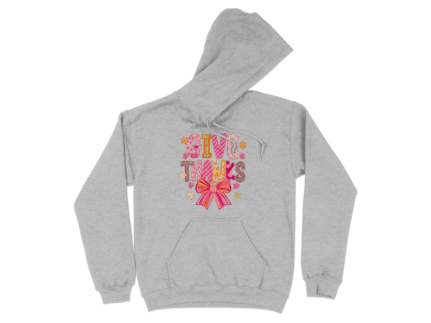 Stay True Pink Bow Floral Graphic Hoodie