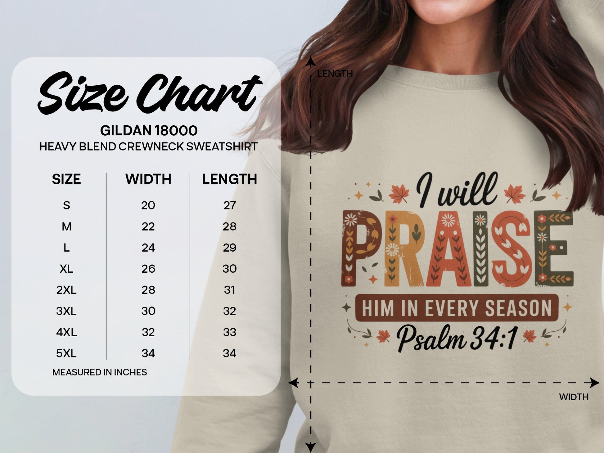 I Will Praise Him In Every Season Psalm 34:1 Sweatshirt