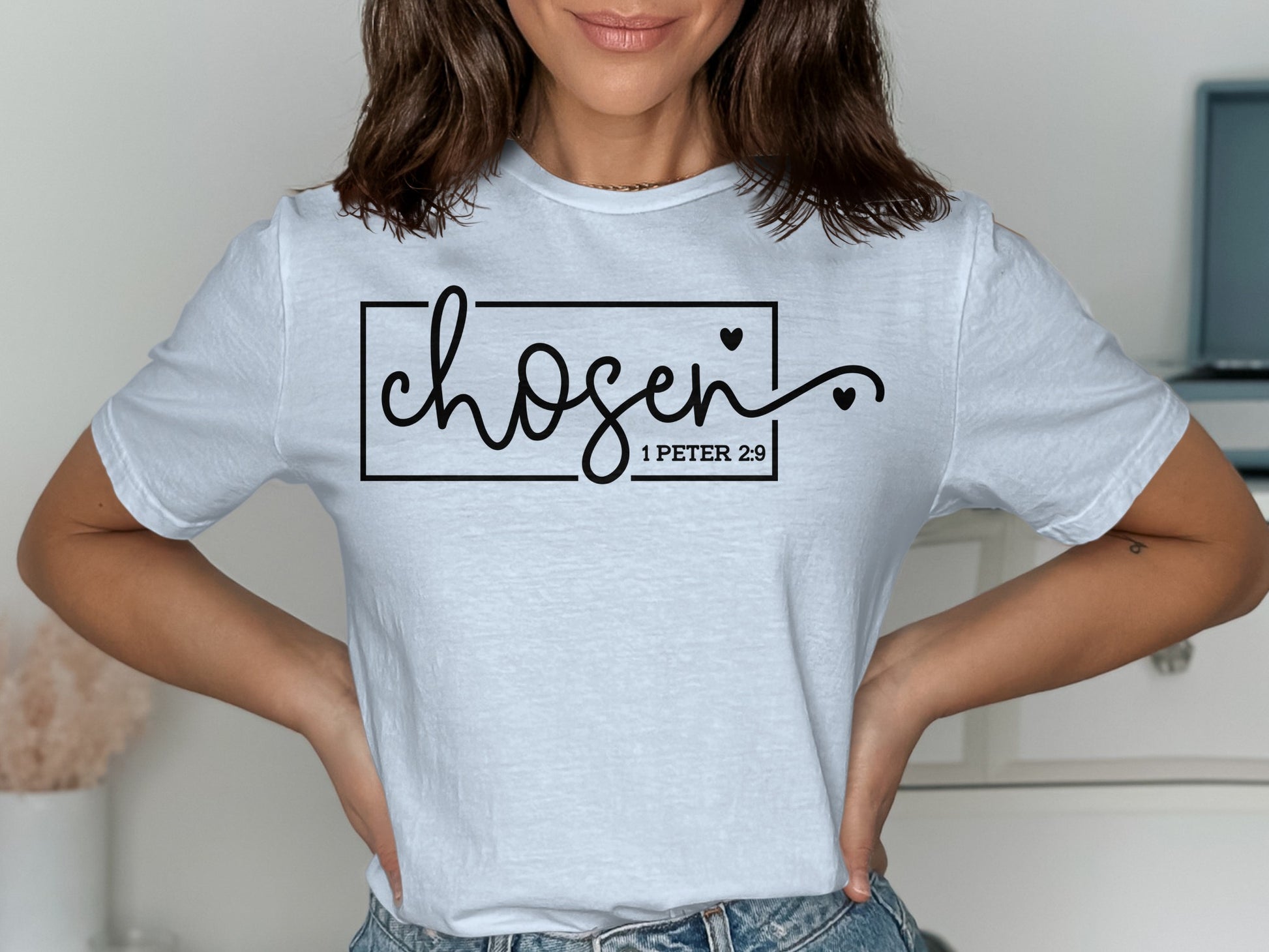 Inspirational Chosen 1 Peter 2:9 Message T-shirt product type