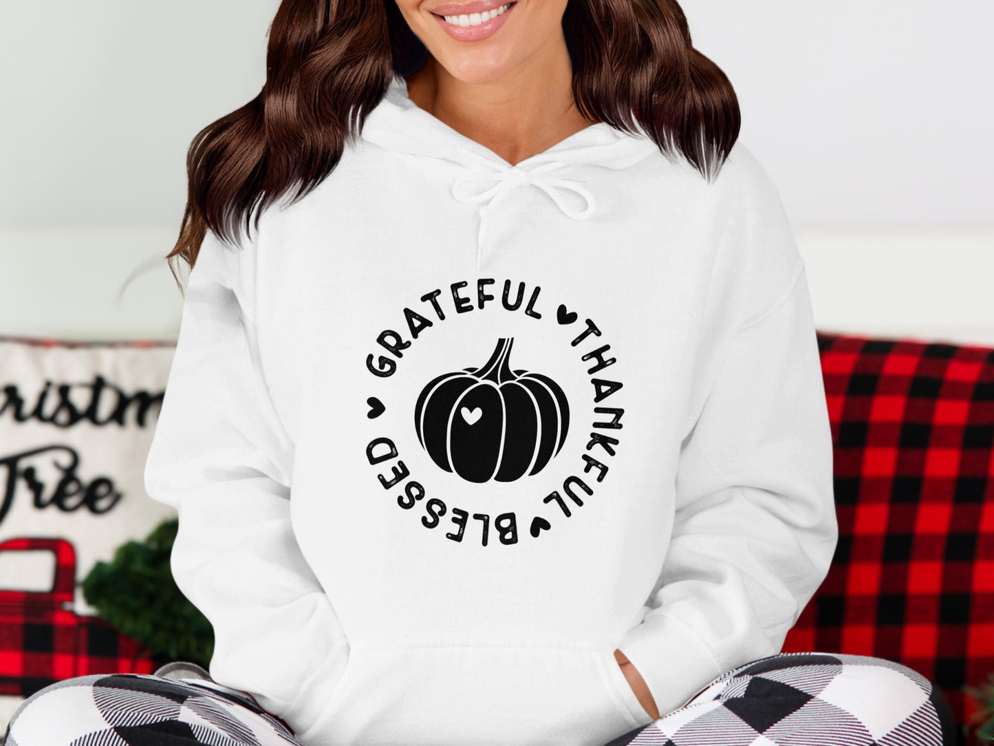 Grateful Thankful Blessed Pumpkin Hoodie Apparel