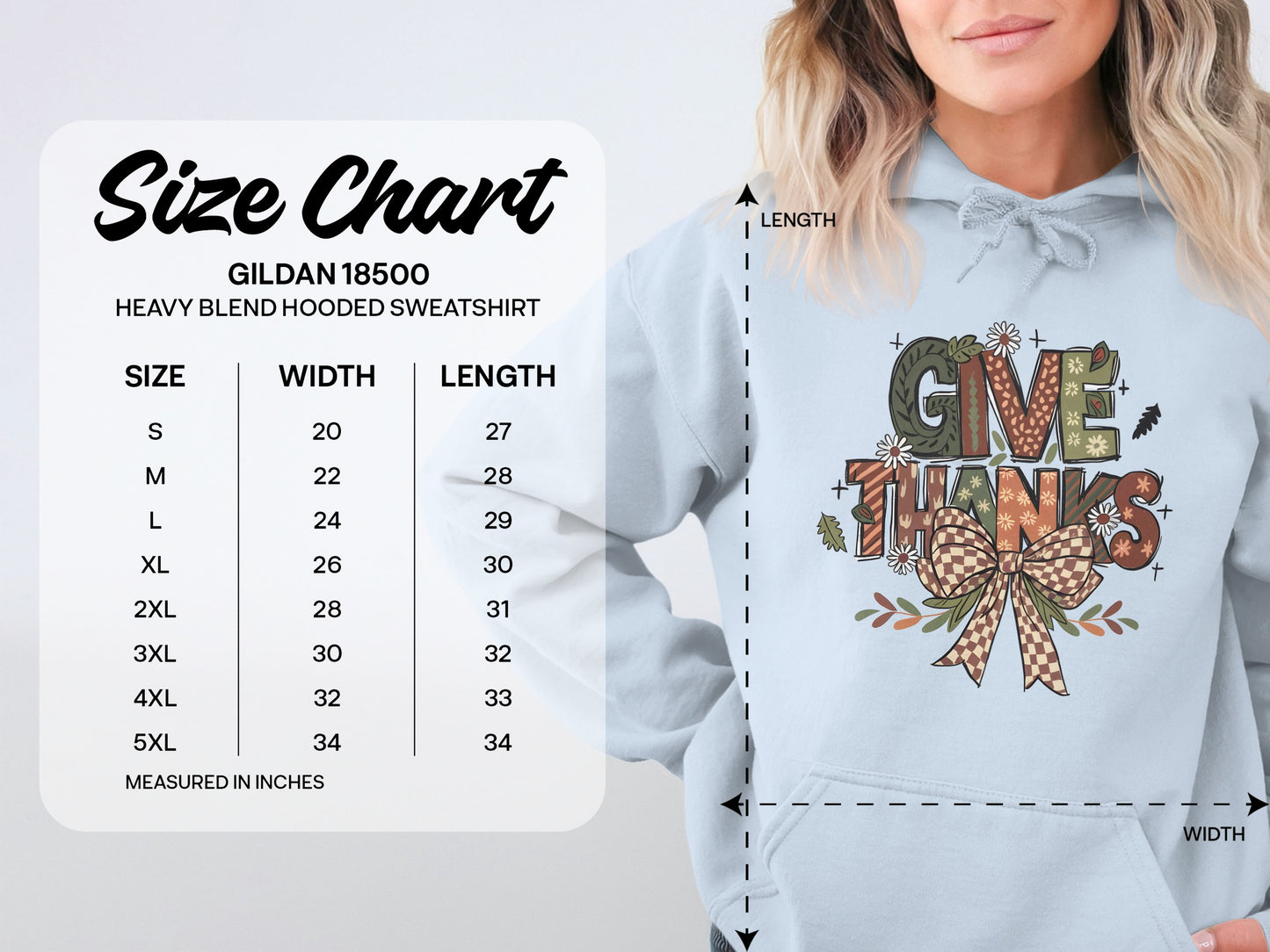 Give Thanks Heavy Blend Hooded Sweatshirt