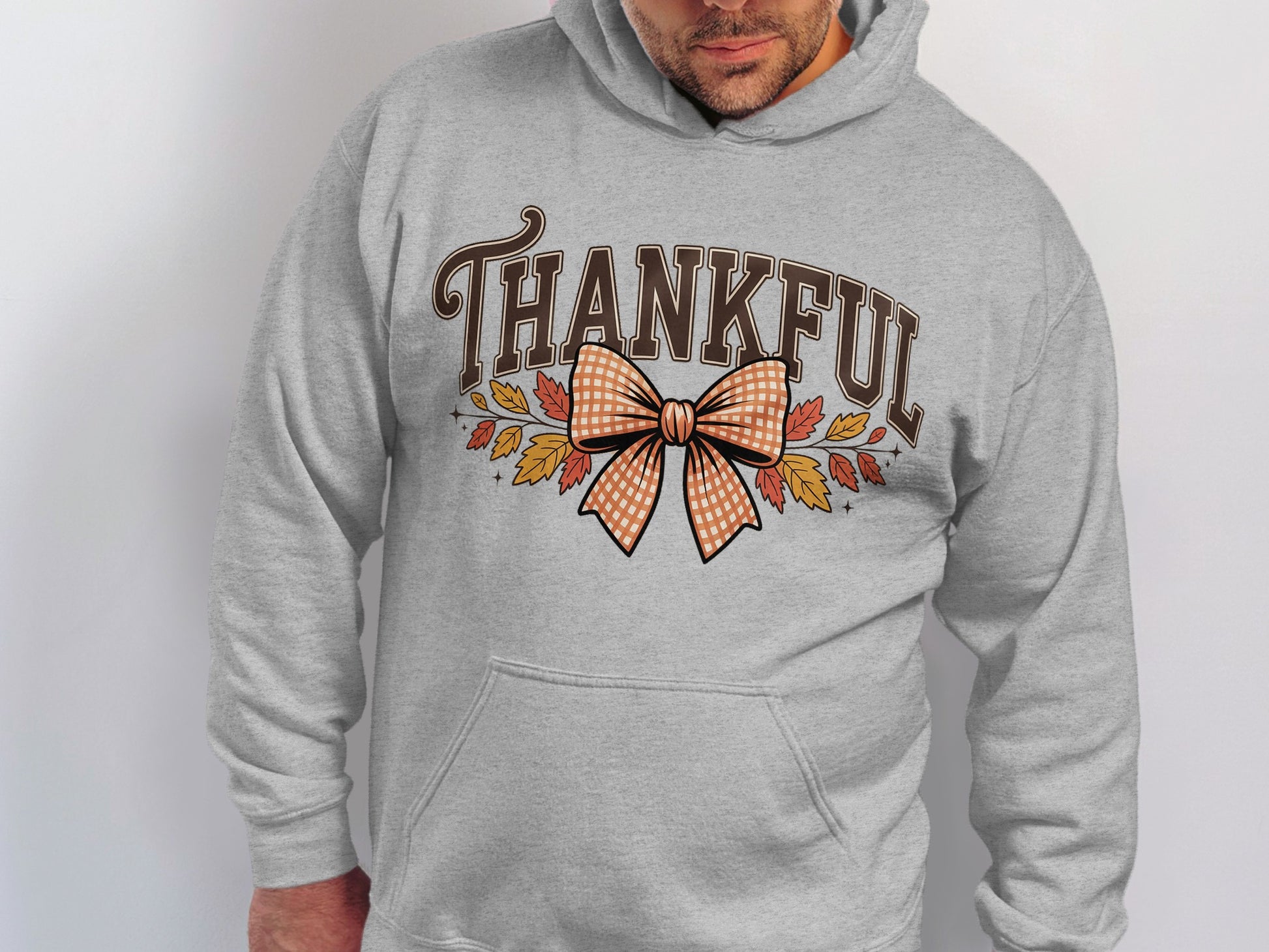 Thankful Hoodie Featuring Festive Fall Bow Design