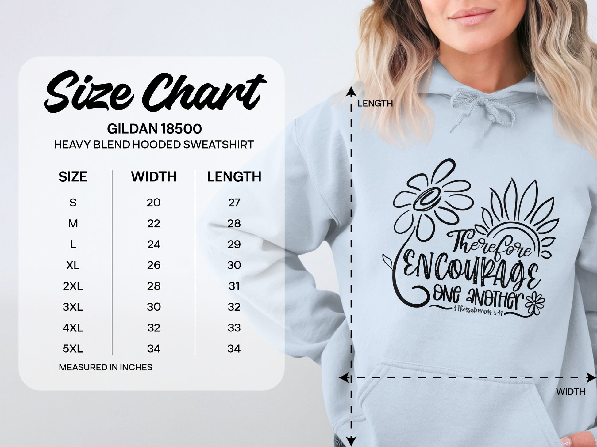 Encourage One Another Heavy Hooded Sweatshirt product type