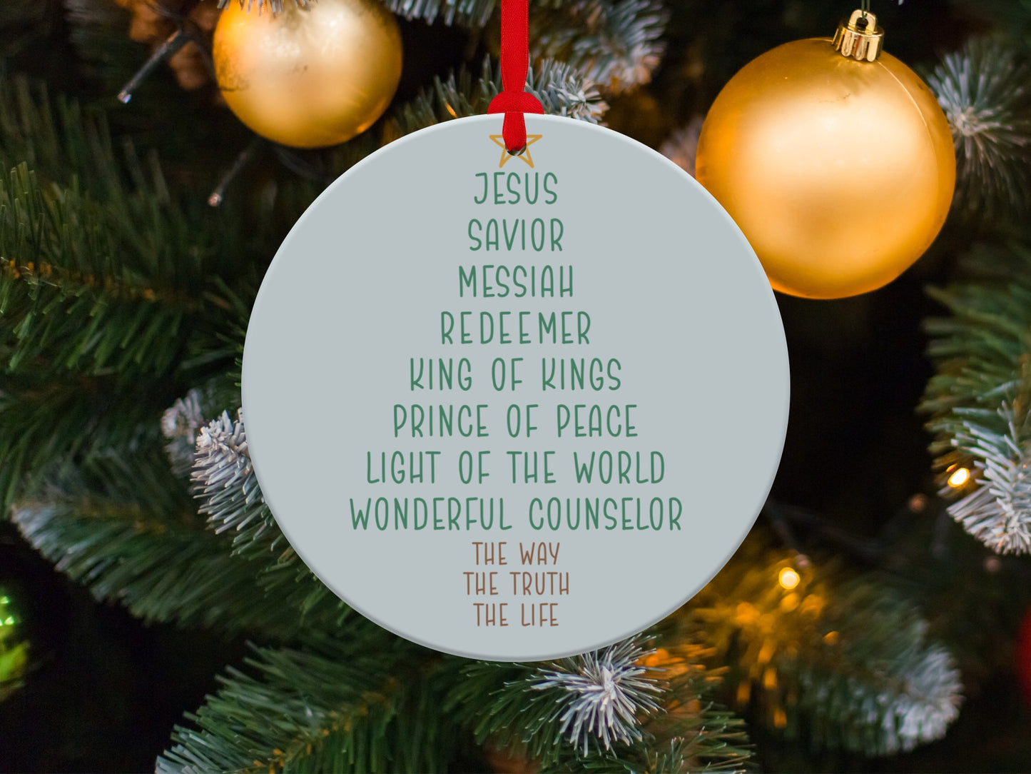 Christmas Ornament with Inspirational Christian Quotes