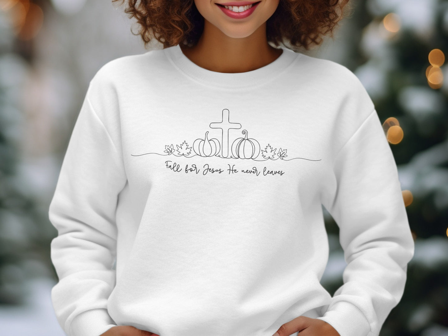 Fall For Jesus He Never Leaves Sweatshirt Product