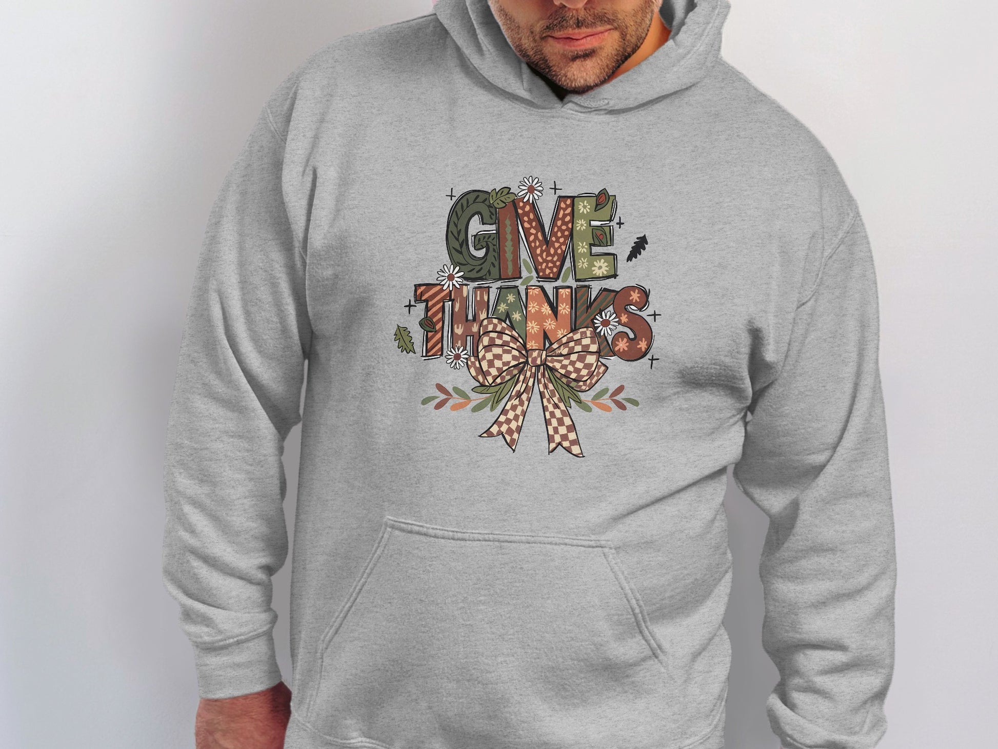 Give Thanks Graphic Hooded Apparel Item