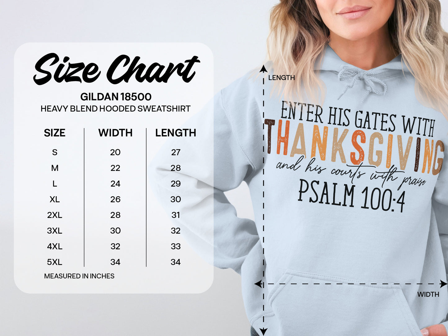 Enter His Gates With Thanksgiving Hooded Sweatshirt