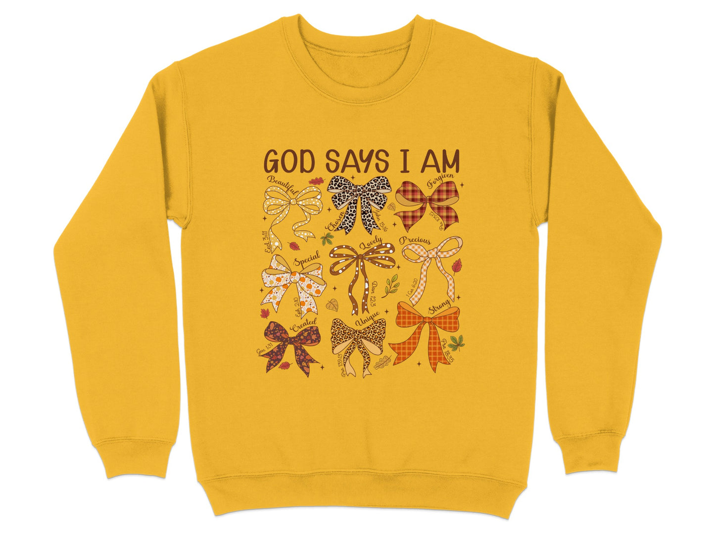 Inspirational God Says I Am Bow Design Sweatshirt