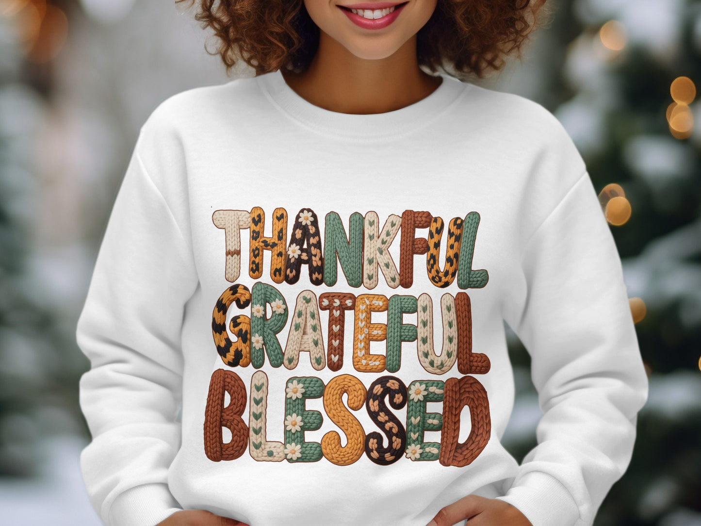 Thankful Grateful Blessed Graphic Sweatshirt Product