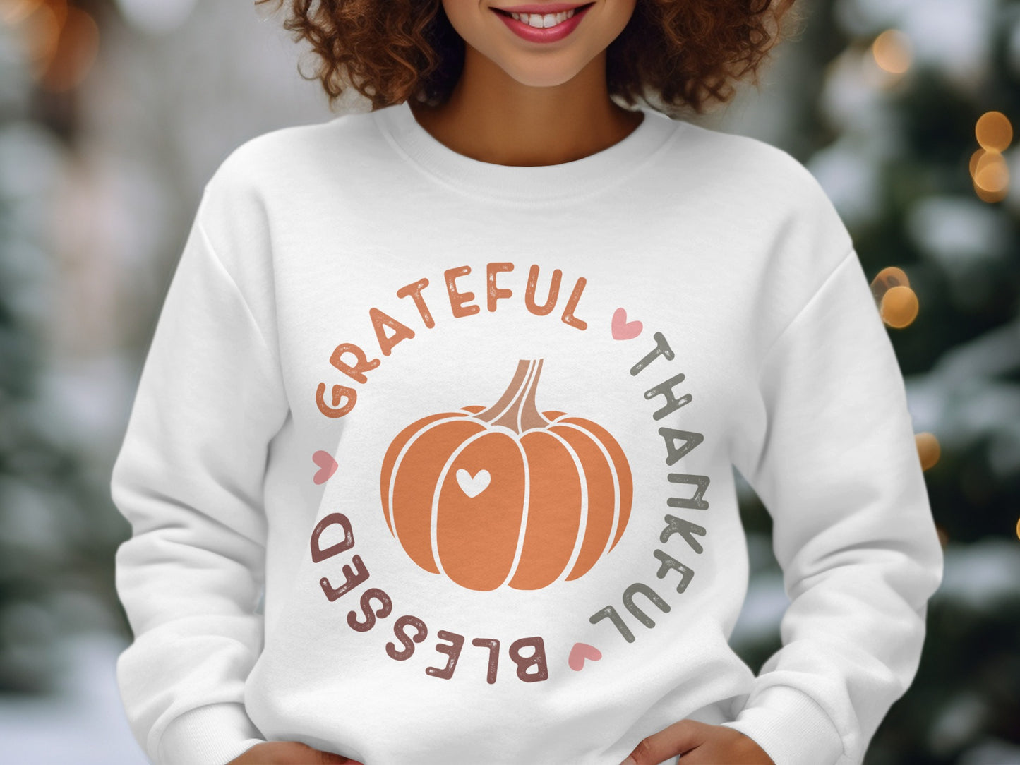 Grateful Thankful Blessed Holiday Sweatshirt Product