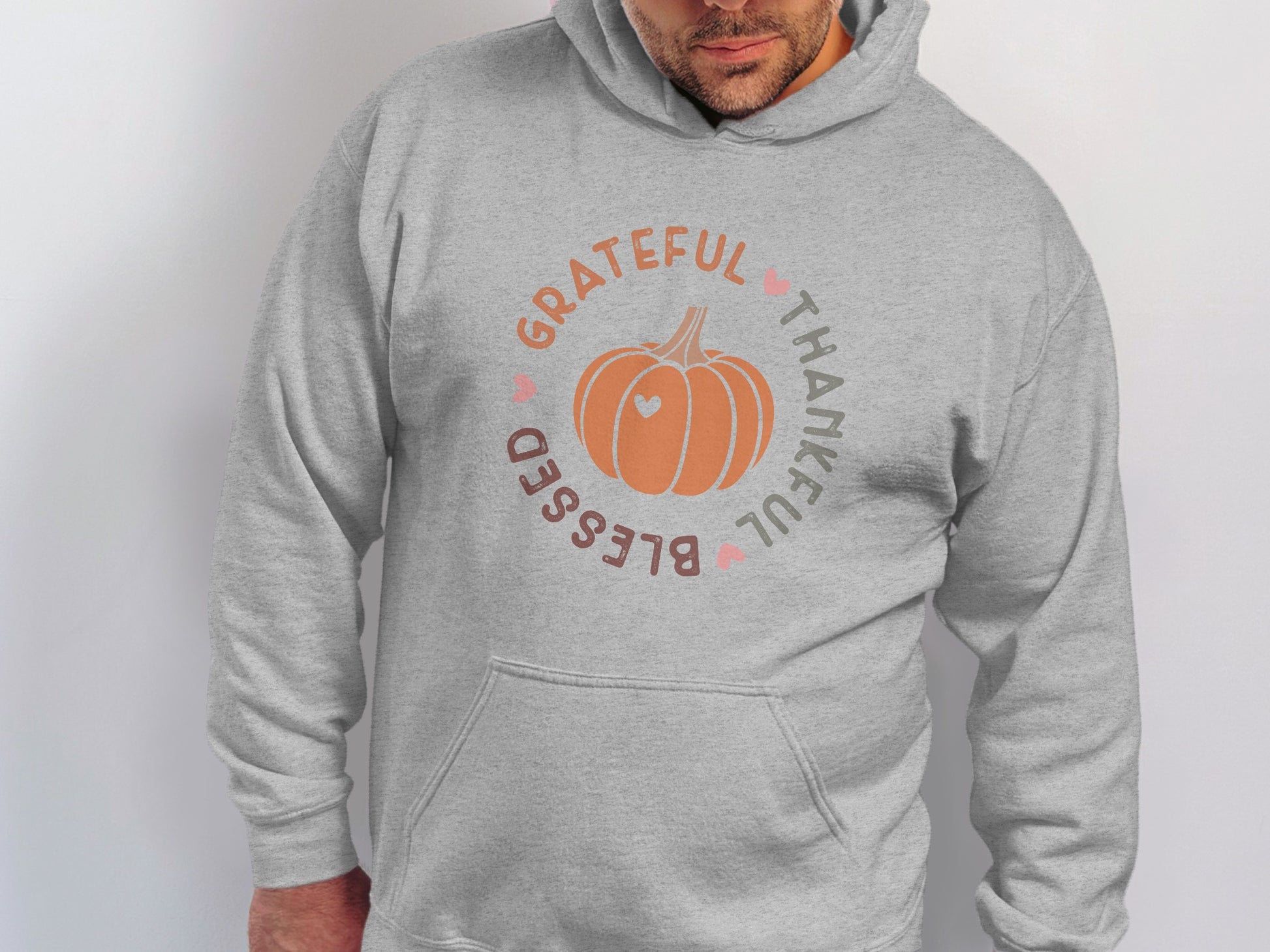 Grateful Thankful Blessed Pumpkin Graphic Hoodie Product