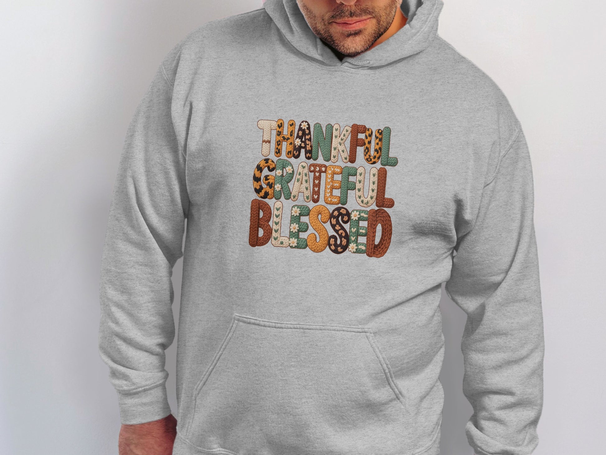 Thankful Grateful Blessed Hoodie for Fall and Winter