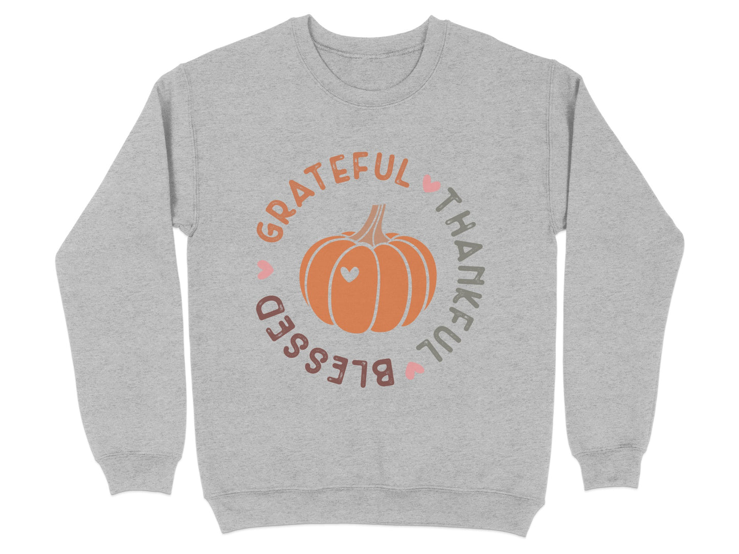 Grateful Thankful Blessed Pumpkin Graphic Sweatshirt