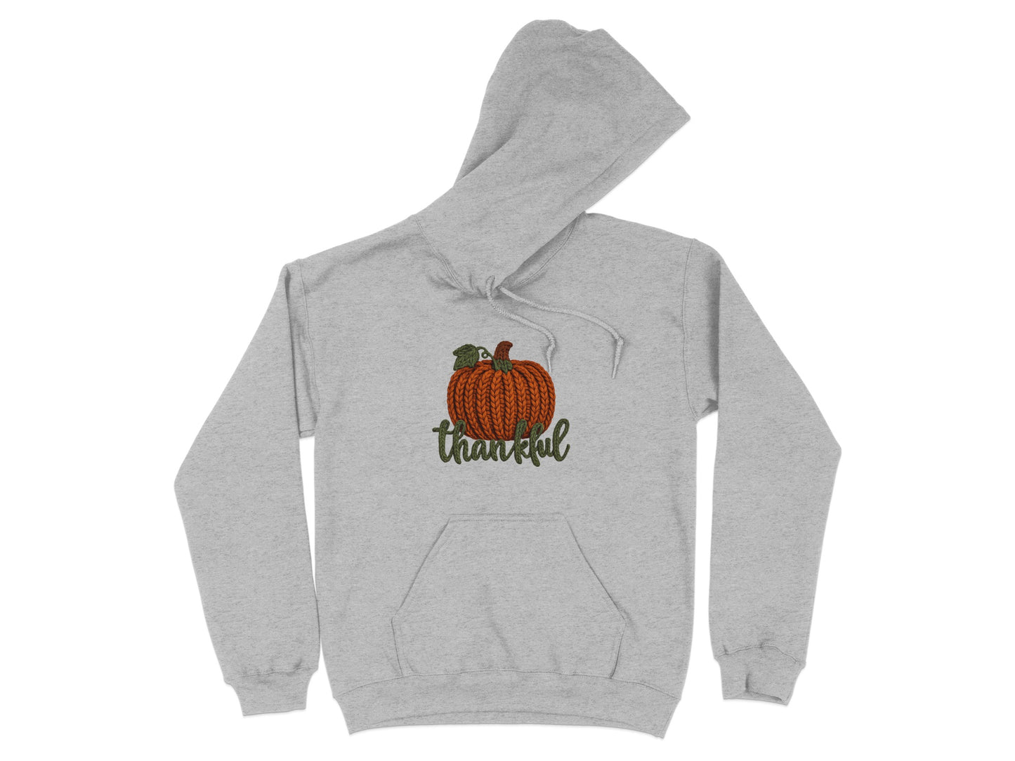 Thankful Pumpkin Graphic on Grey Hoodie product