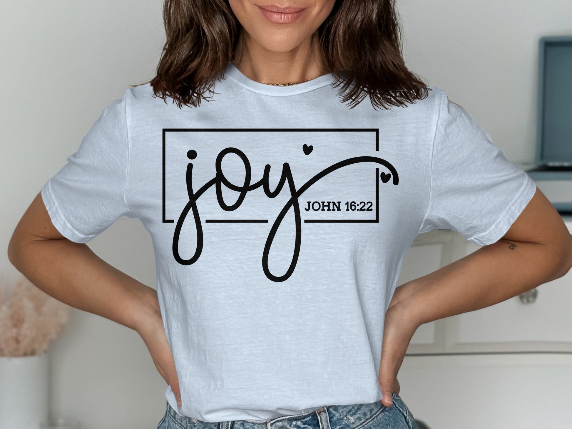 Joy John 16:22 Scripture Graphic Tee Shirt product type