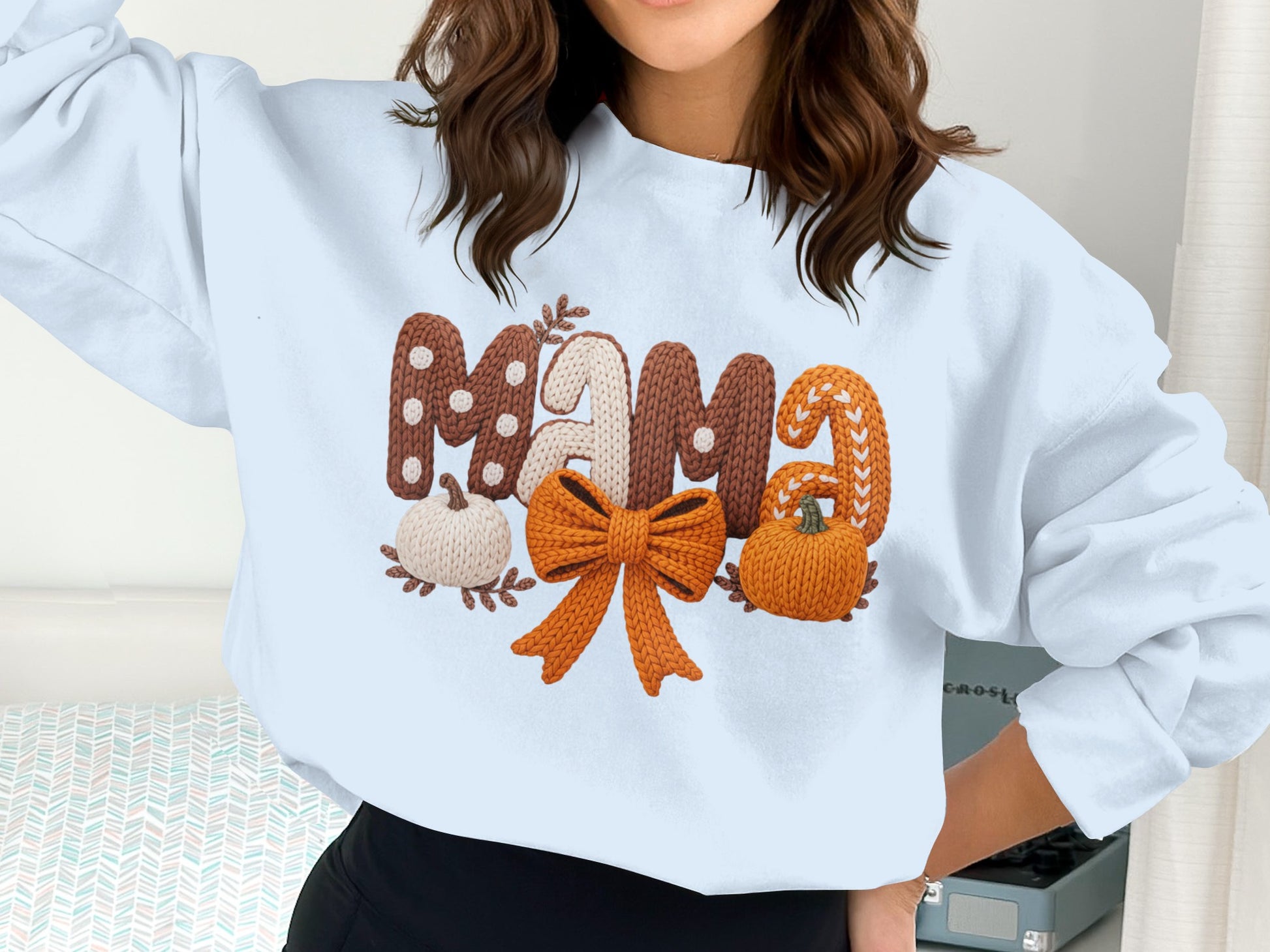 Fall Themed Sweatshirt with Pumpkin Design