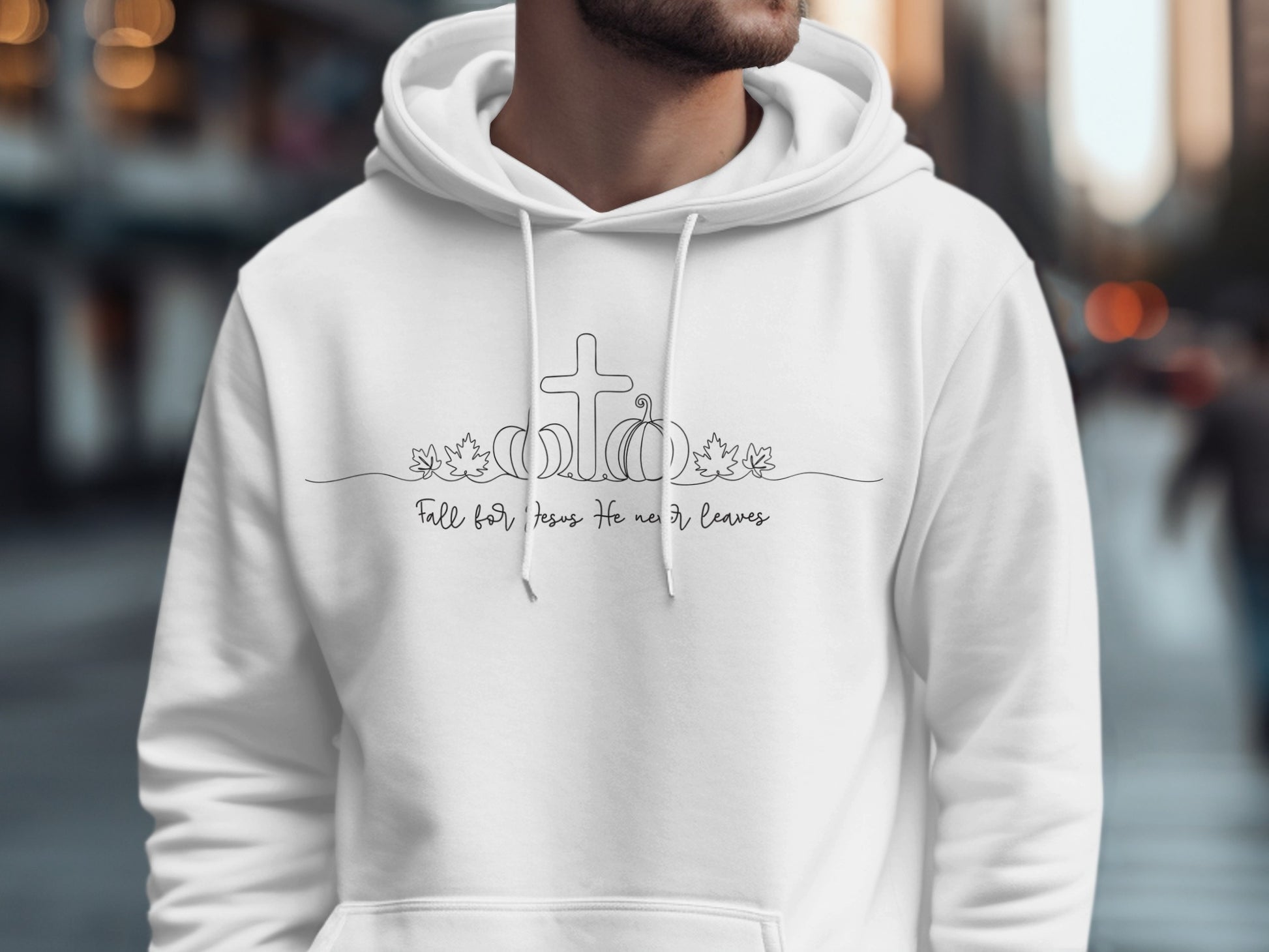 Fall for Jesus He Never Leaves Hoodie