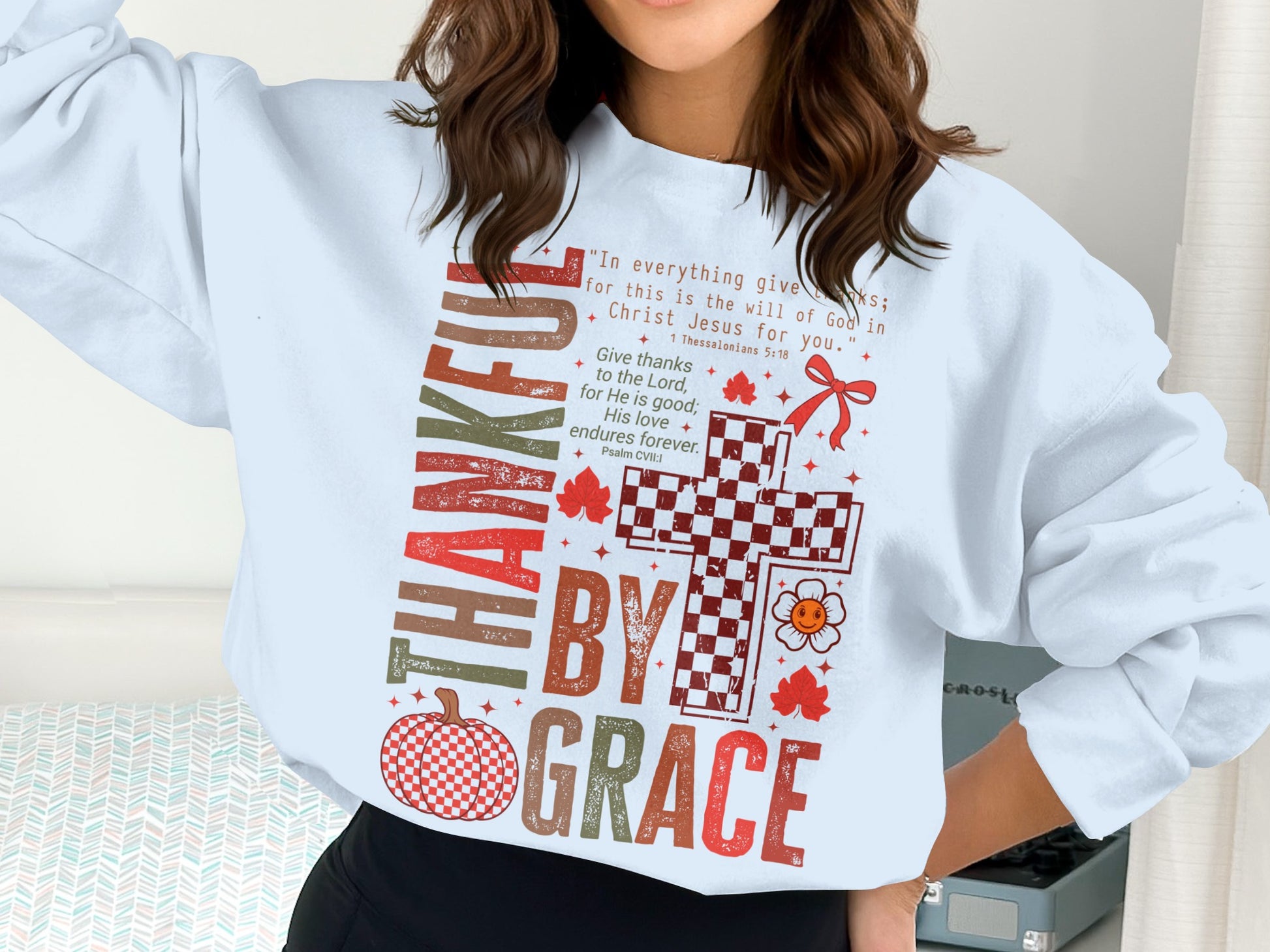 Thankful By Grace Inspirational Sweatshirt