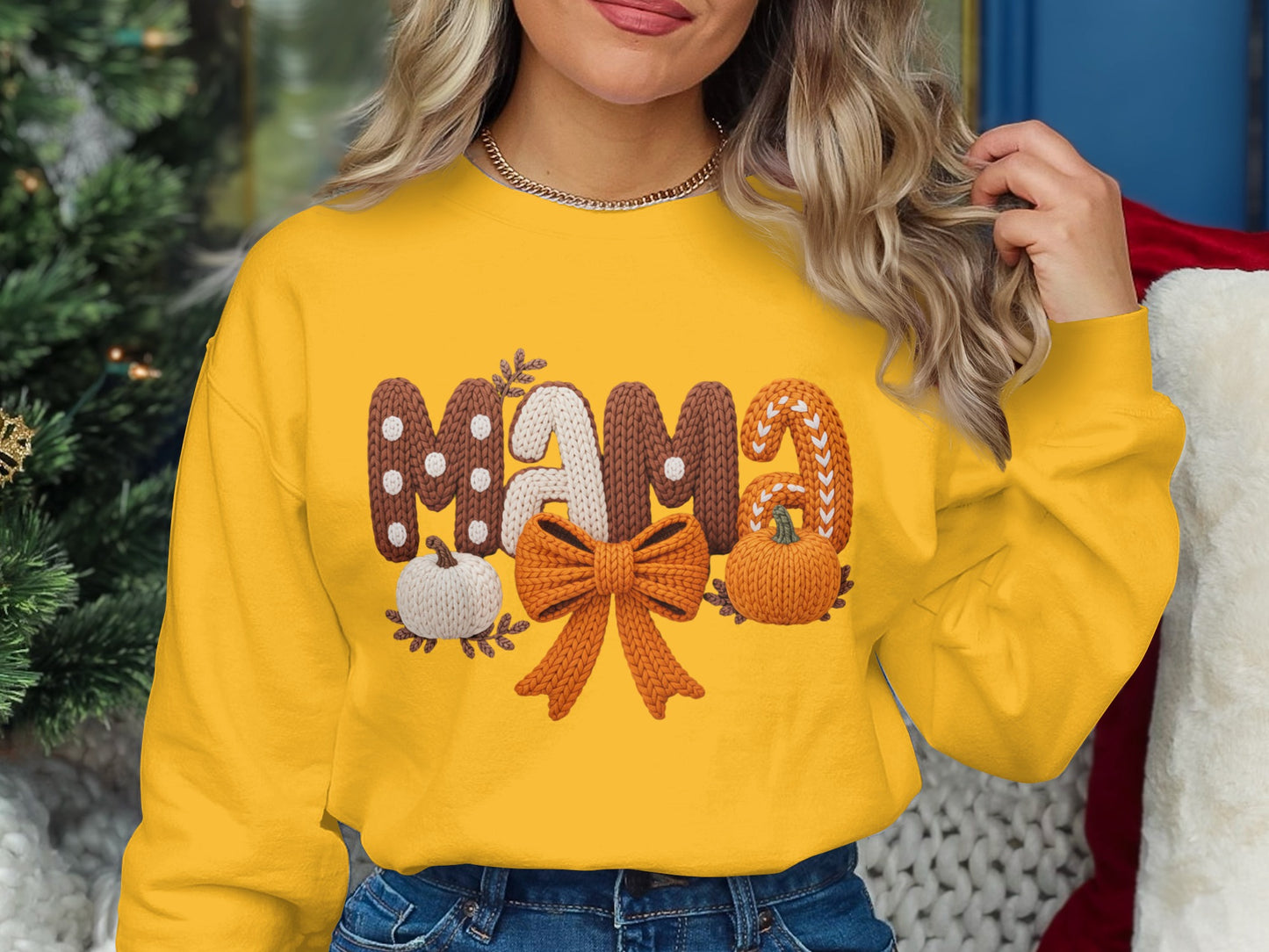 Festive Mama Sweater with Colorful Design