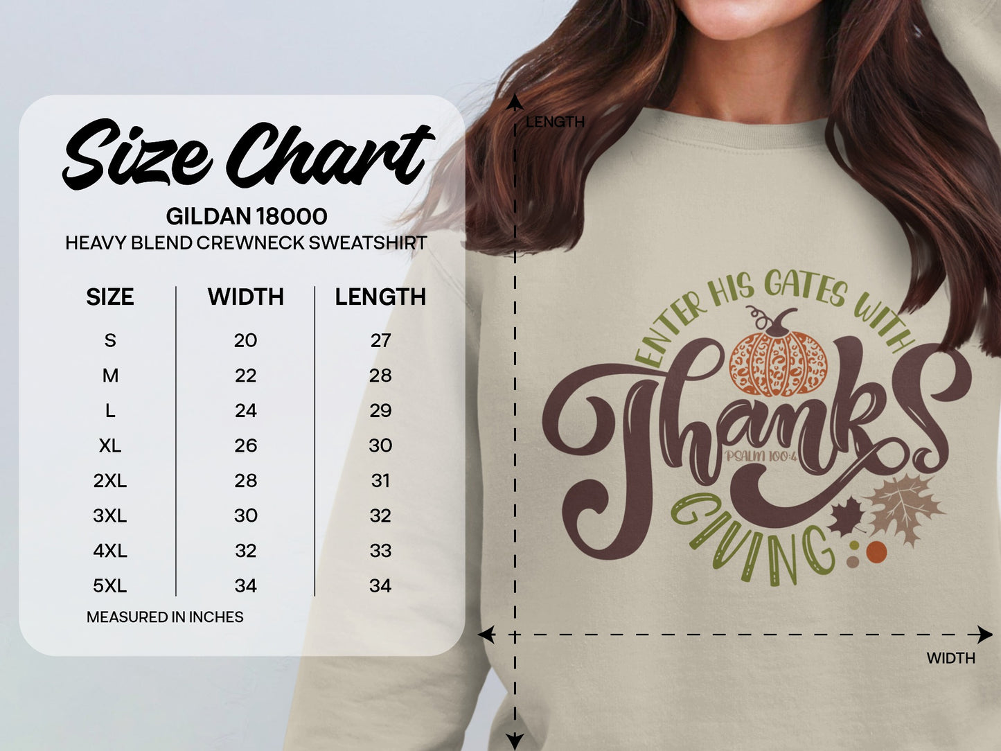 Enter His Gates with Thanksgiving Crewneck Sweatshirt