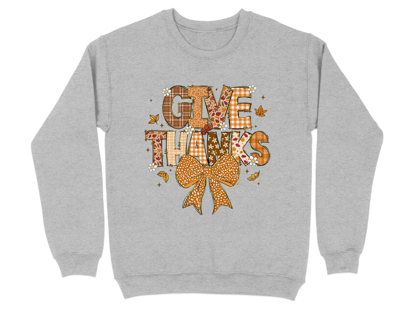 Give Thanks Autumn Theme Sweatshirt Perfect for Fall