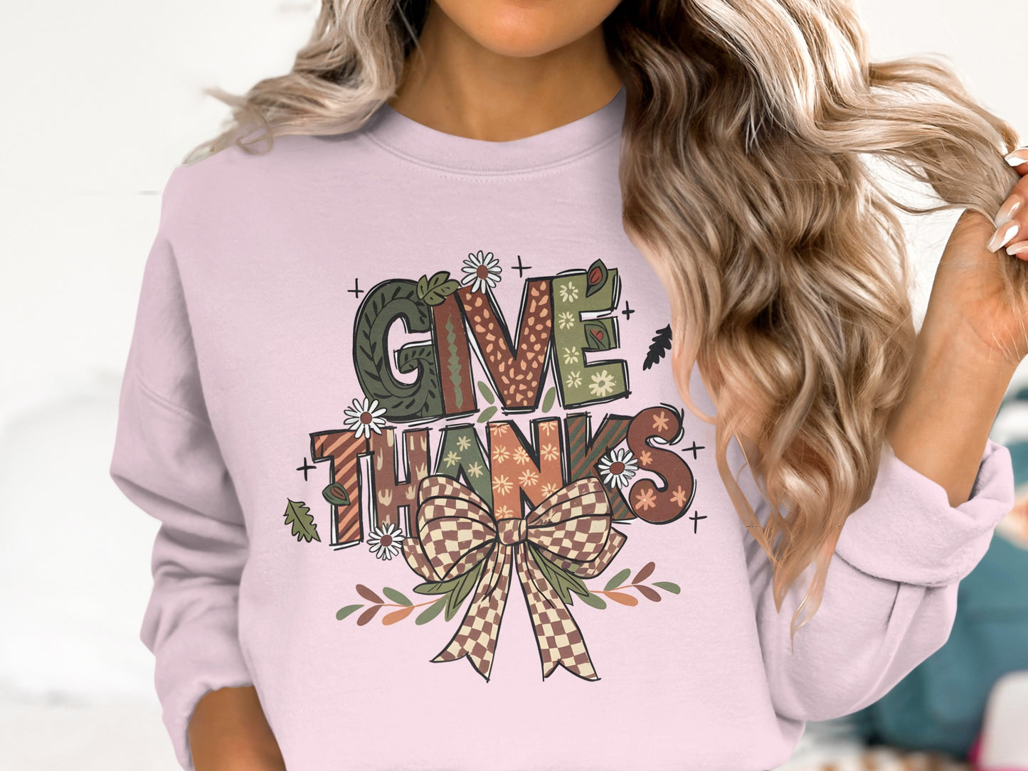 Festive Give Thanks Design Sweater For Fall Occasions