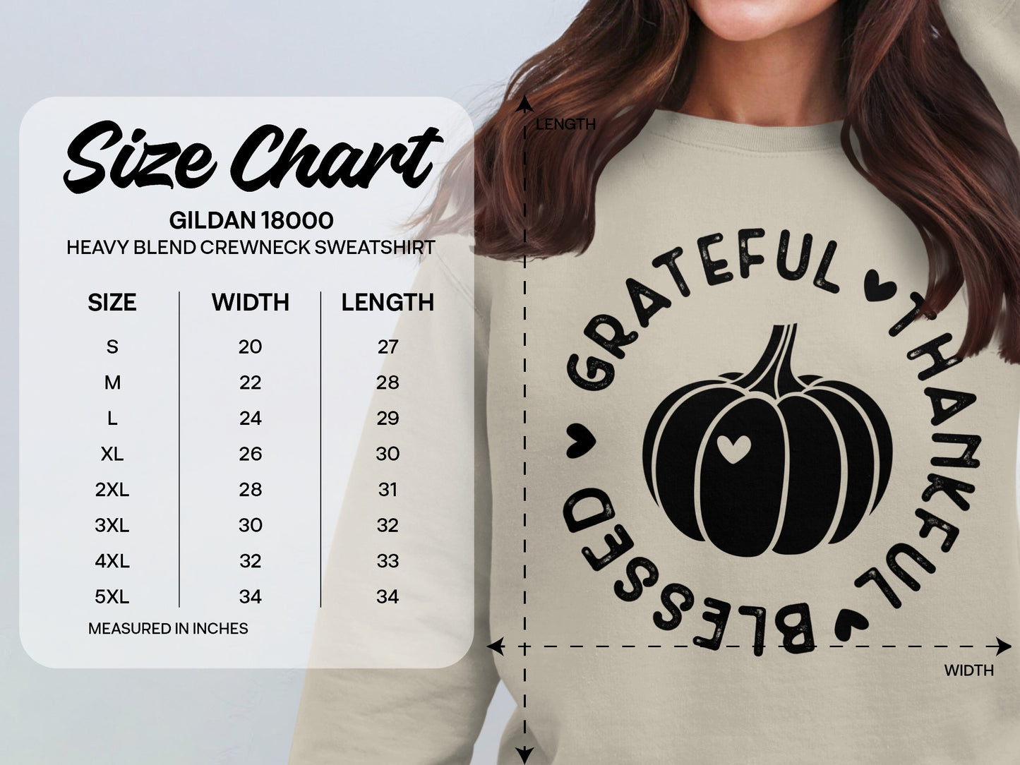 Grateful Thankful Blessed Pumpkin Design Sweatshirt
