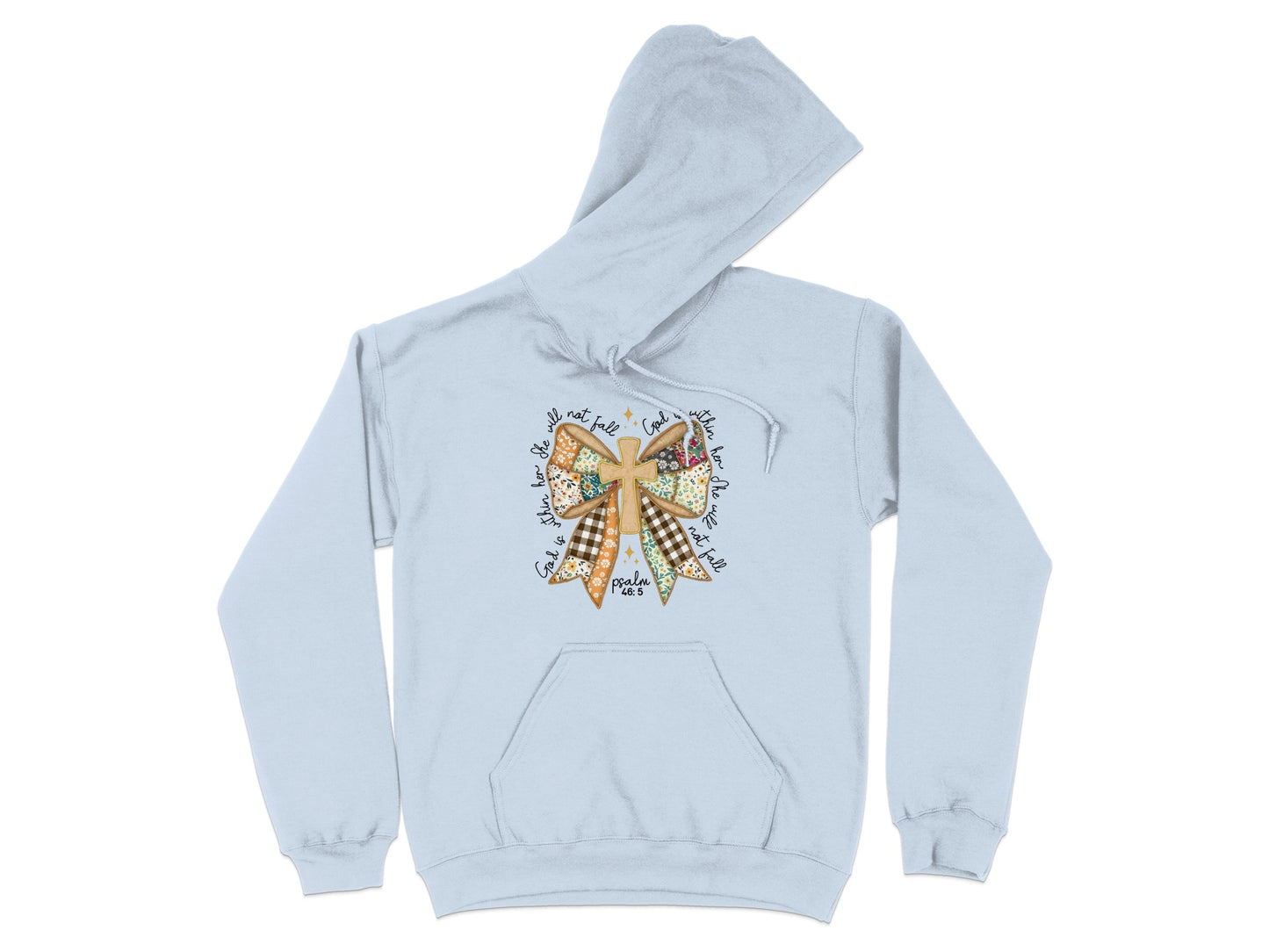 Stylish Hoodie with Inspirational Words and Ribbon Graphics