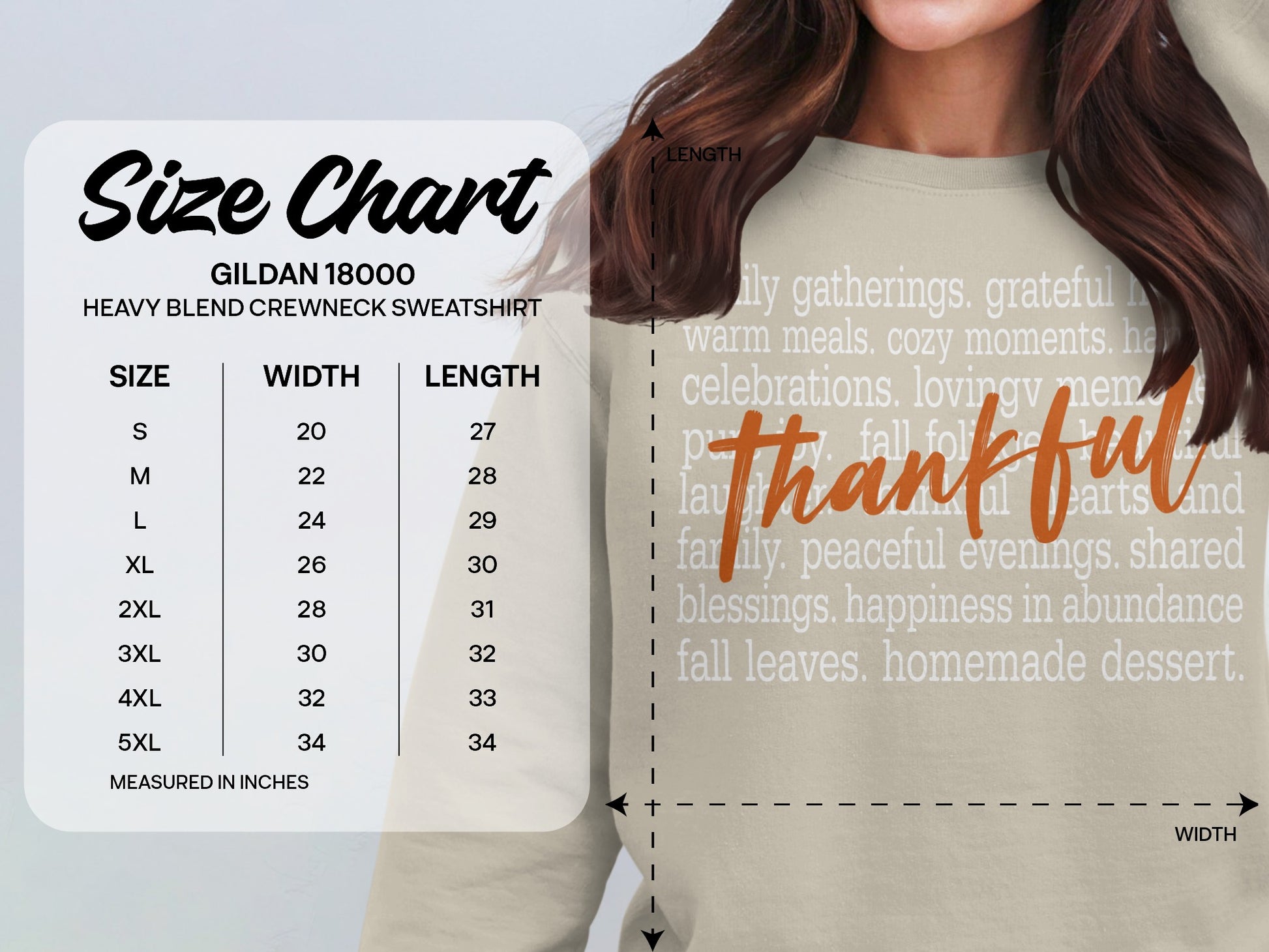 Thankful Graphic Heavy Blend Crewneck Sweatshirt