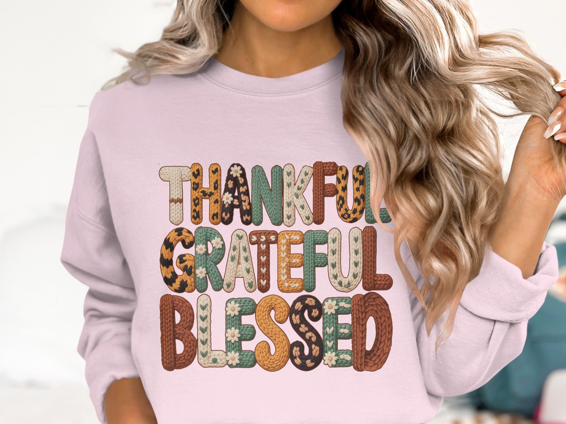 Thankful Grateful Blessed Sweatshirt Perfect for Fall
