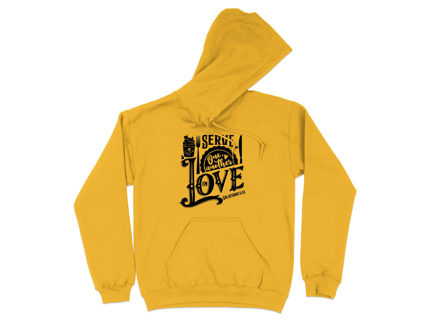 Serve Love Yellow Hoodie Gift Motivational Clothing