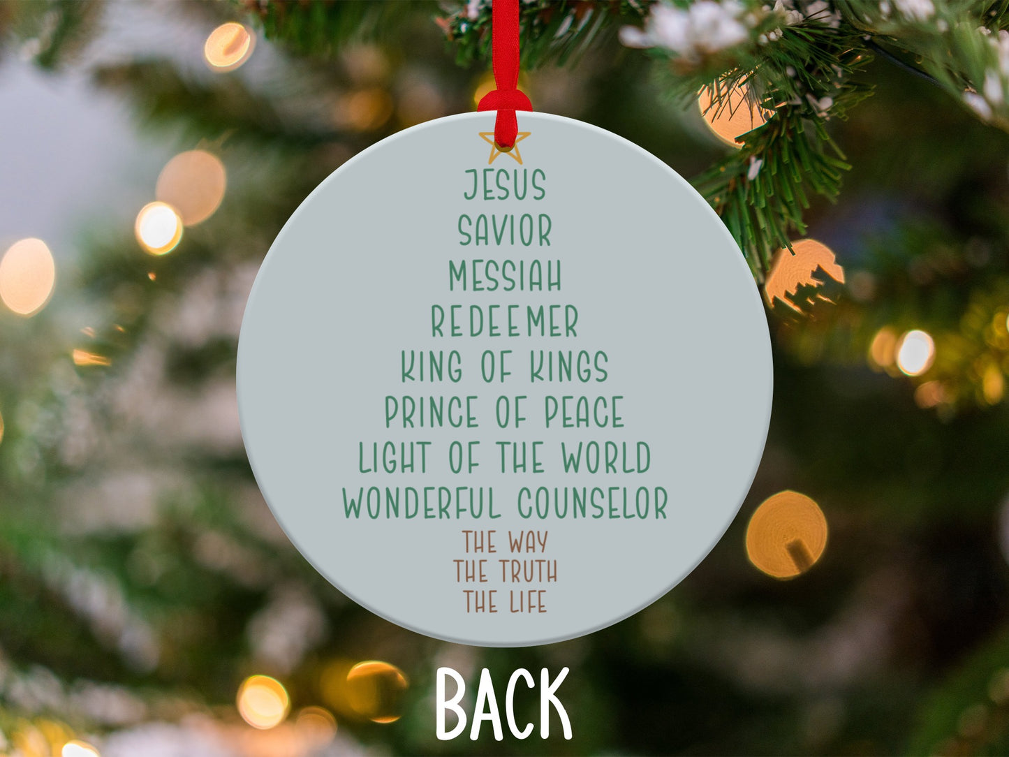 Christmas Tree Ornament with Names of Jesus
