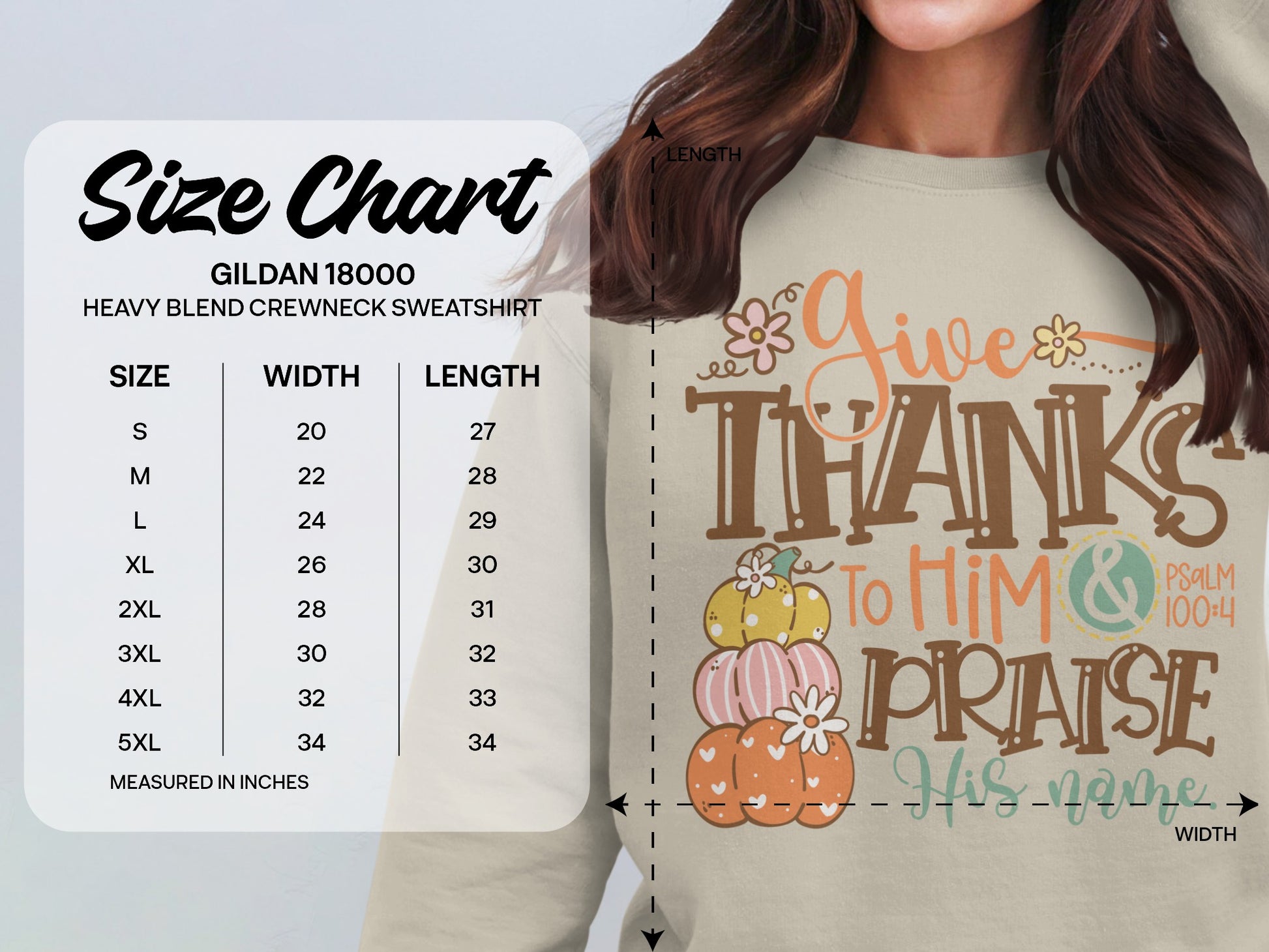 Give Thanks to Him and Praise Crewneck Sweatshirt