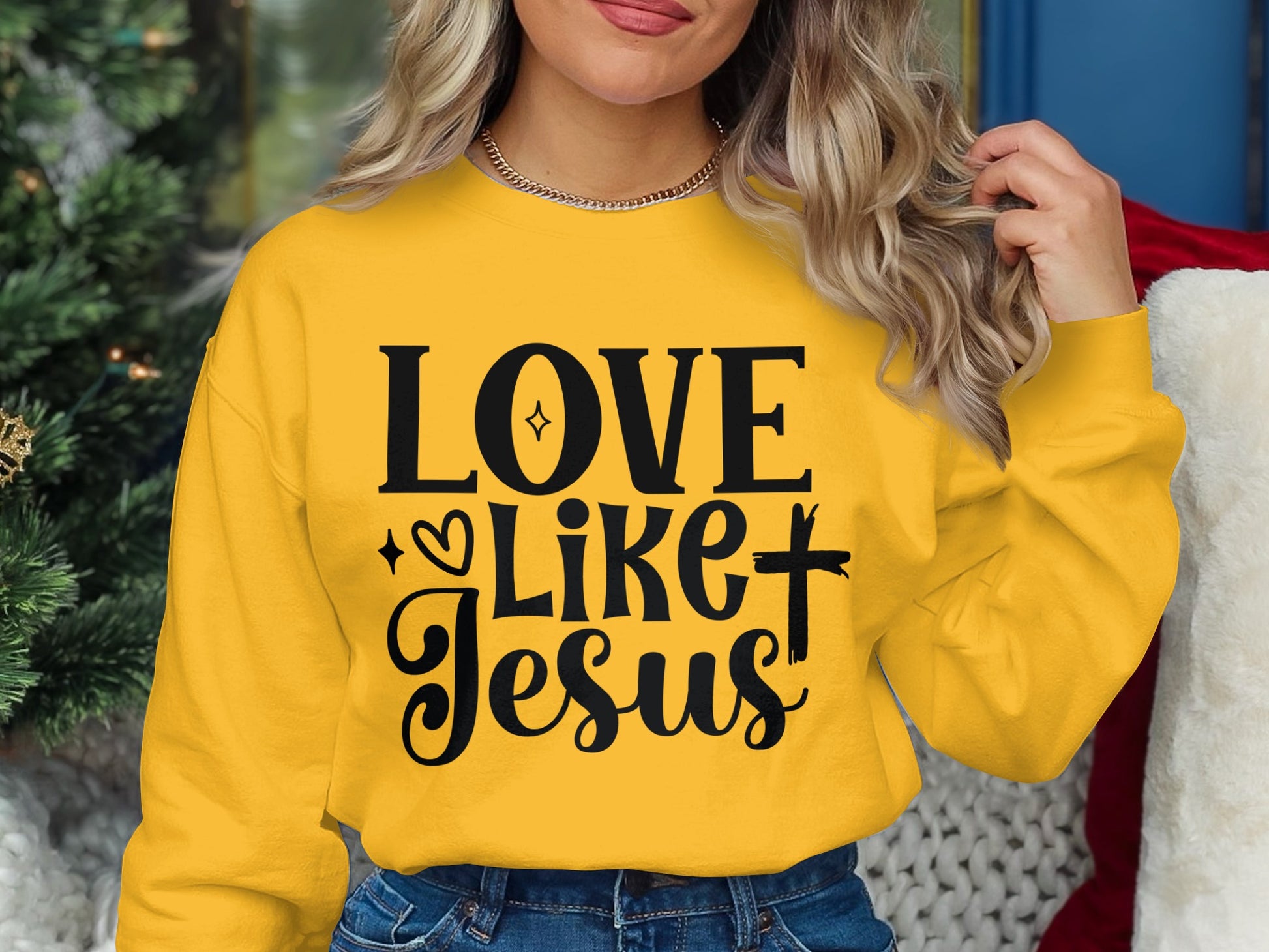 Love Like Jesus Text Graphic Sweatshirt Product